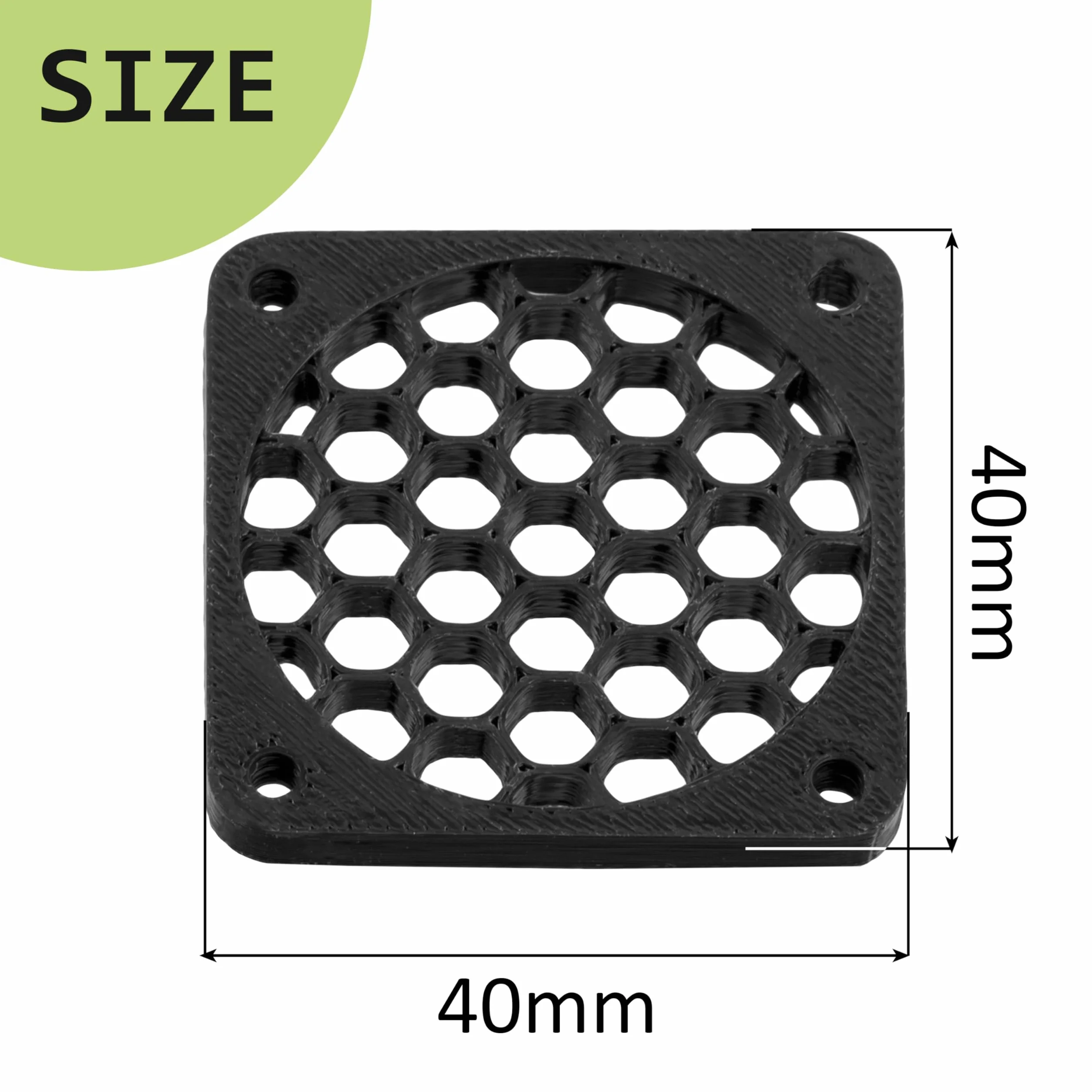 Aerzetix Set di 4 Griglie per Ventola 40x40 mm in plastica Colore Nero