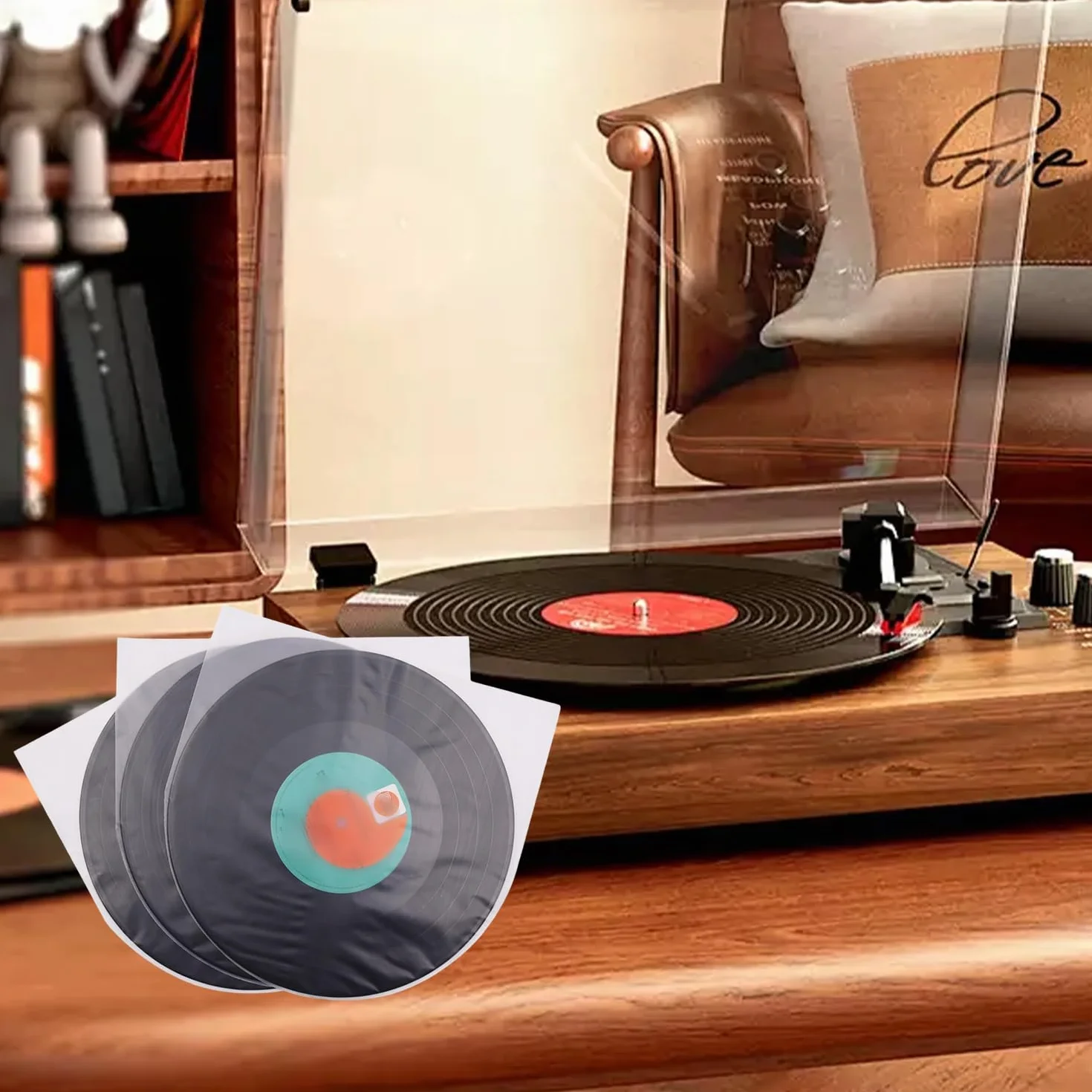 50 pezzi di maniche interne per dischi in vinile da 12 pollici, maniche protettive in plastica per LP, maniche protettive in vinile trasparente senza acidi per album, maniche di stoccaggio