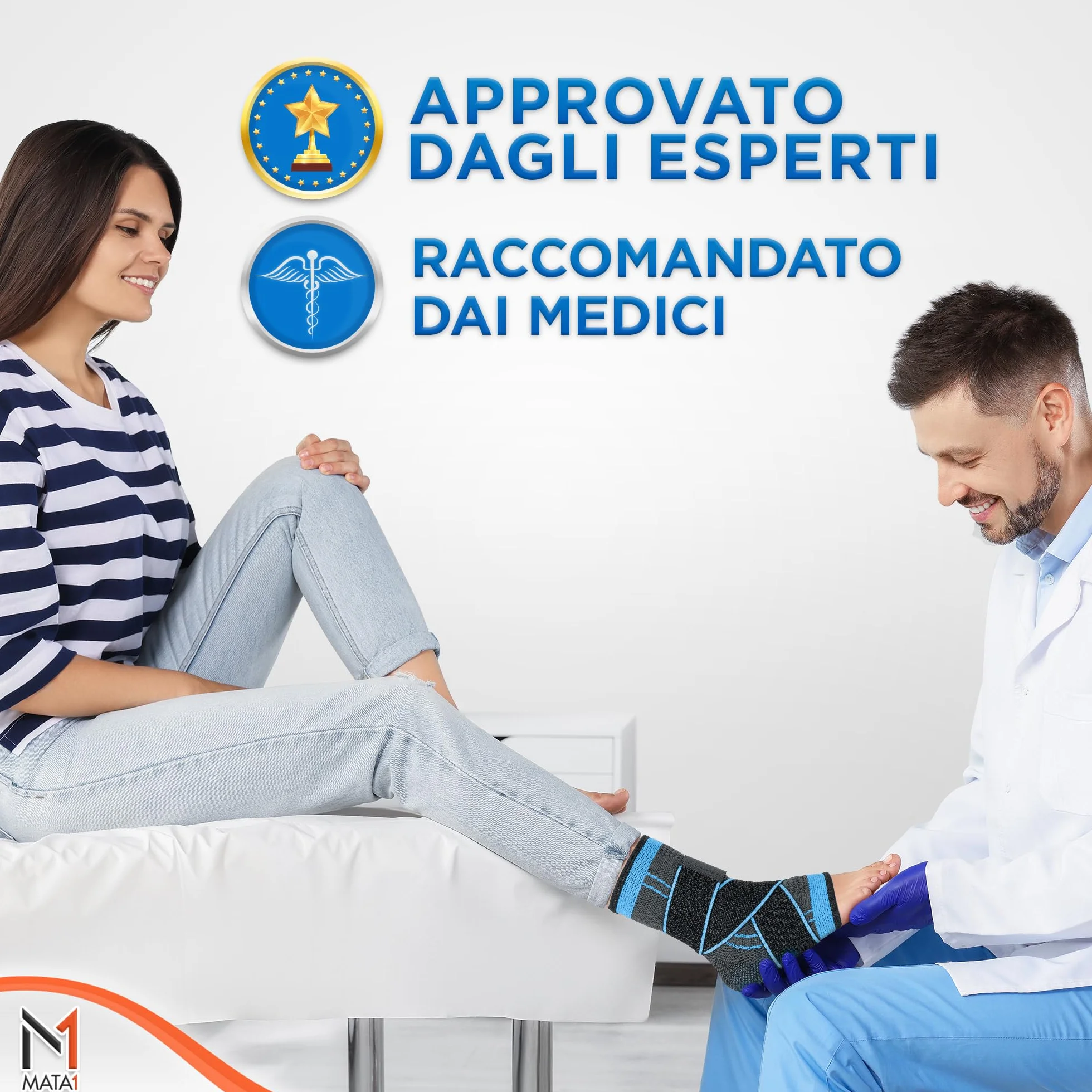 Cavigliera Regolabile per Fascite Plantare, Distorsione, Achille e Tendinite - Compressione con Cinghie Elastiche