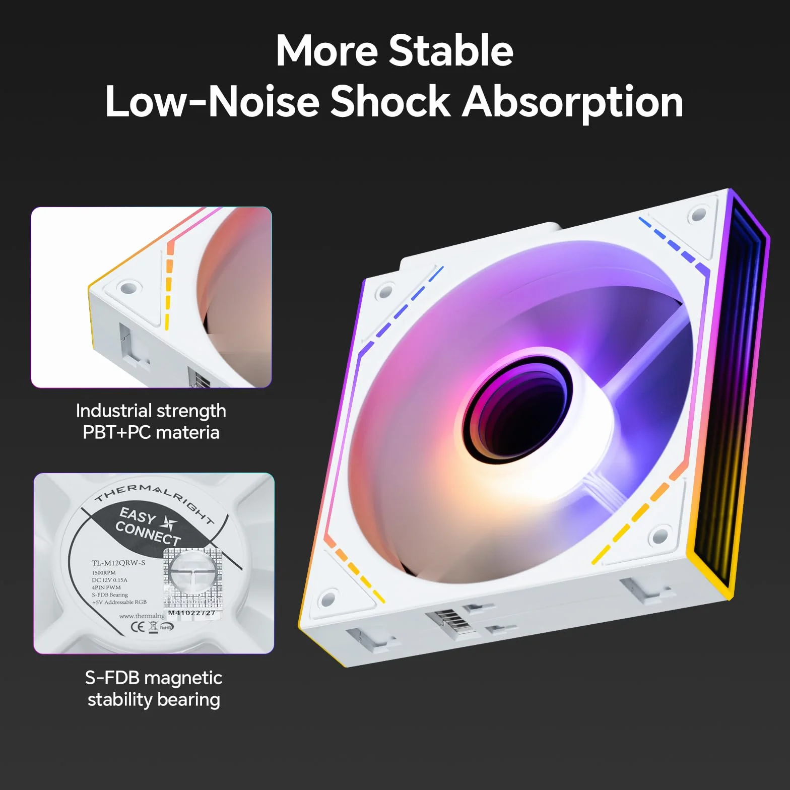 Thermalright TL‑M12QRW-S X3 Ventole per case PC da 120 mm con lama inversa, flusso d'aria 1500 giri/min, catena a margherita ARGB, illuminazione a specchio infinito, confezione da 3
