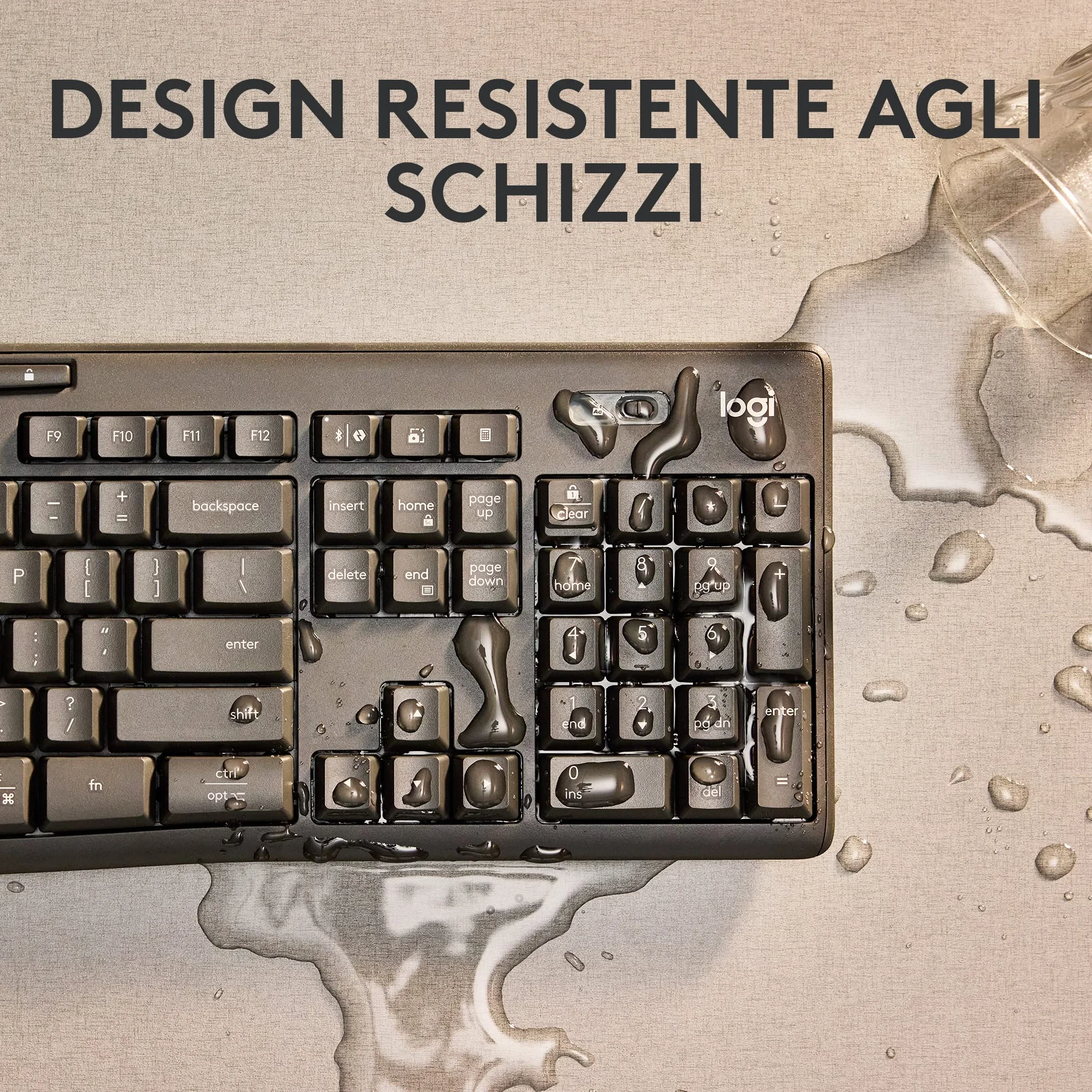 Logitech MK370 Combo for Business, Tastiera e Mouse Wireless Full-Size, ricevitore USB Logi Bolt Sicuro, Bluetooth, Certificazione Globale Windows/Mac/Chrome, Linux, Italiano QWERTY - Grigio