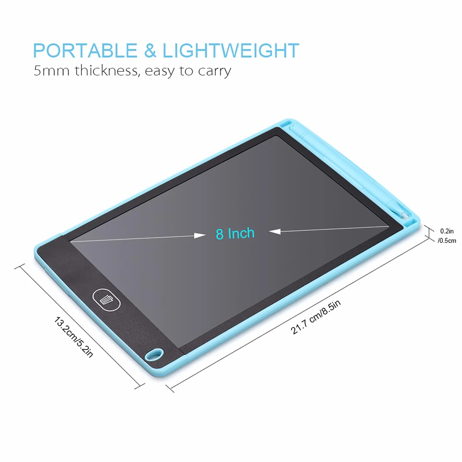 Tavoletta da disegno elettronica LCD 8.5 pollici con penna stilo riutilizzabile