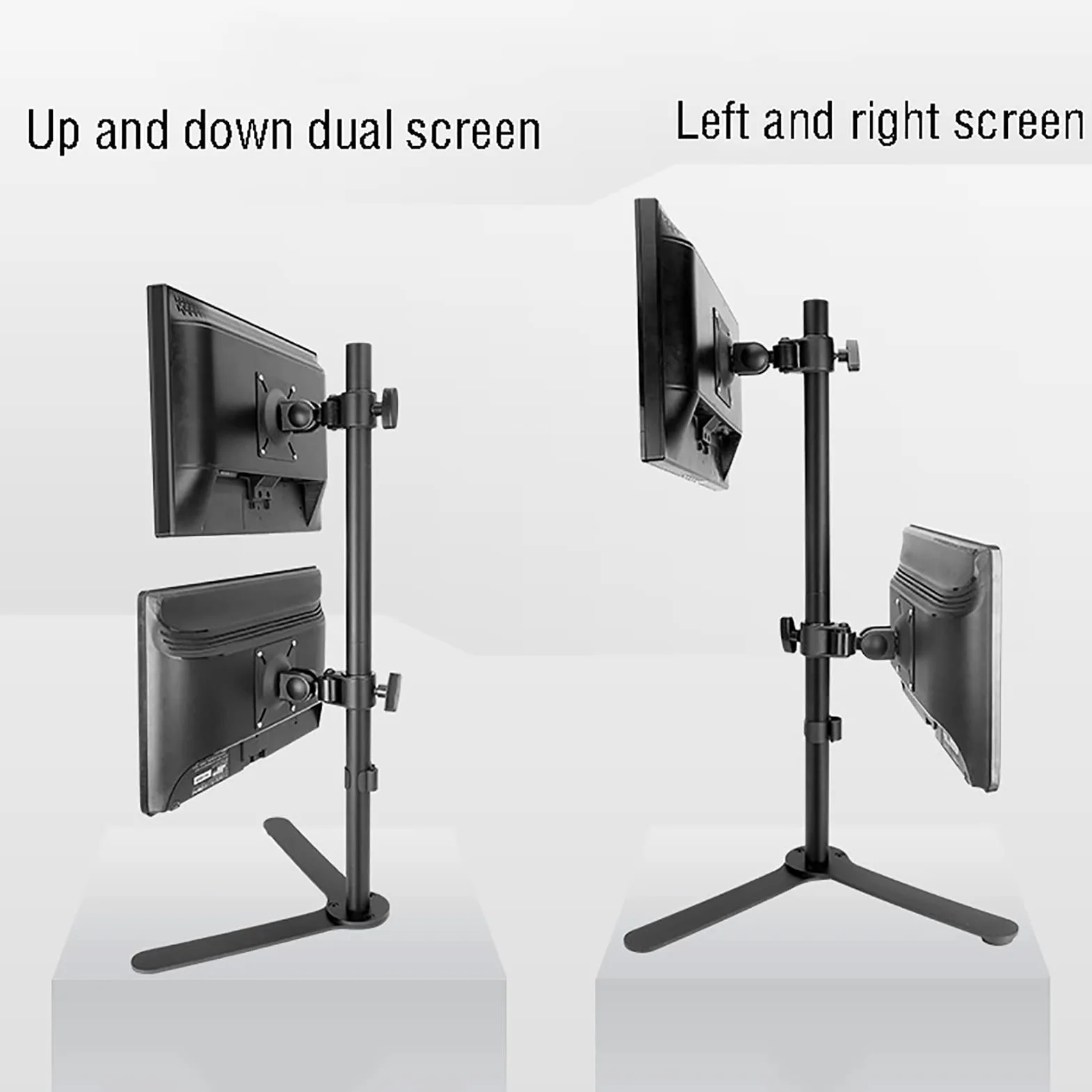 Supporto per Doppio Monitor, Supporto da Scrivania Autoportante per Monitor LCD da 12 A 27 Pollici, Supporta Due Schermi Fino A 8 Kg/17,6 Libbre
