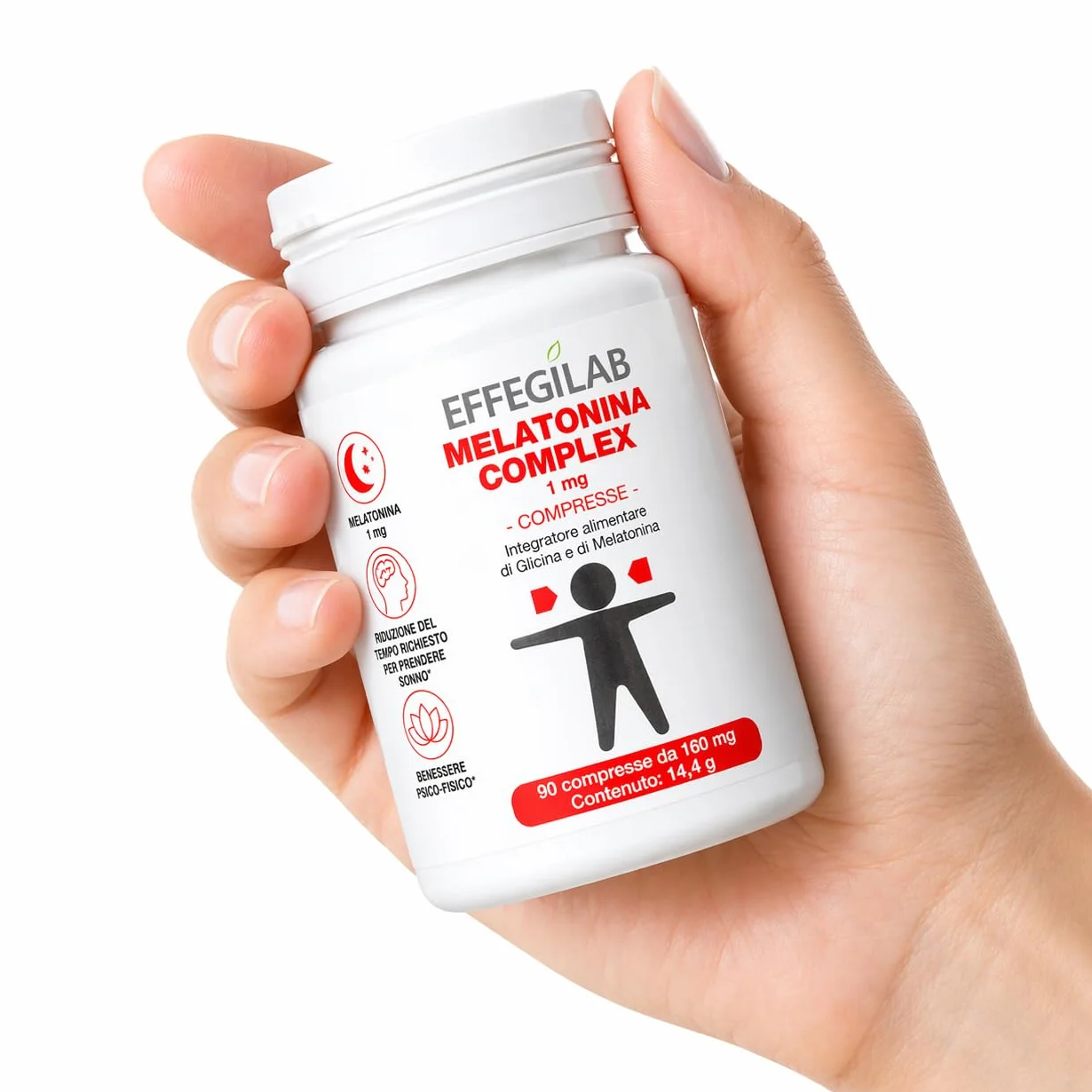 Melatonina 1 mg Complex Effegilab 90 Compresse con Adenosine e Glicina Integratore per Dormire Sonno Naturale