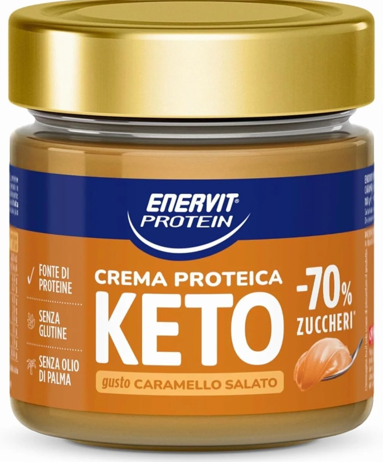 Enervit Protein Cream Keto Caramello Salato, Crema Proteica Spalmabile, Senza Glutine, 180g