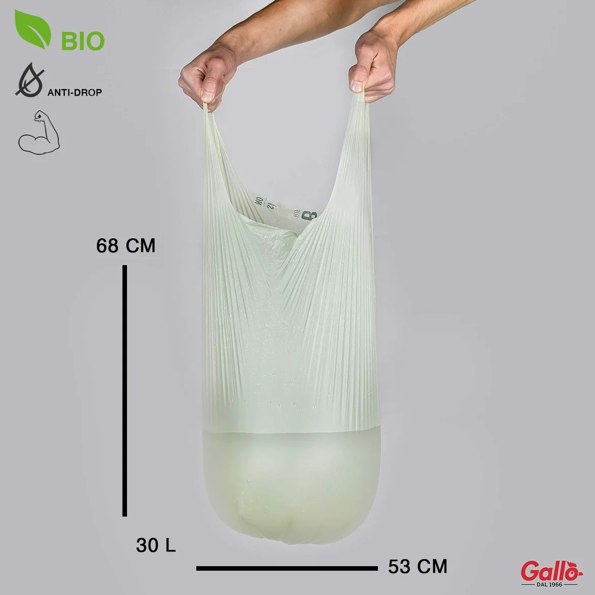Gallo 30 Sacchetti biodegradabili 53x68cm 30 Litri
