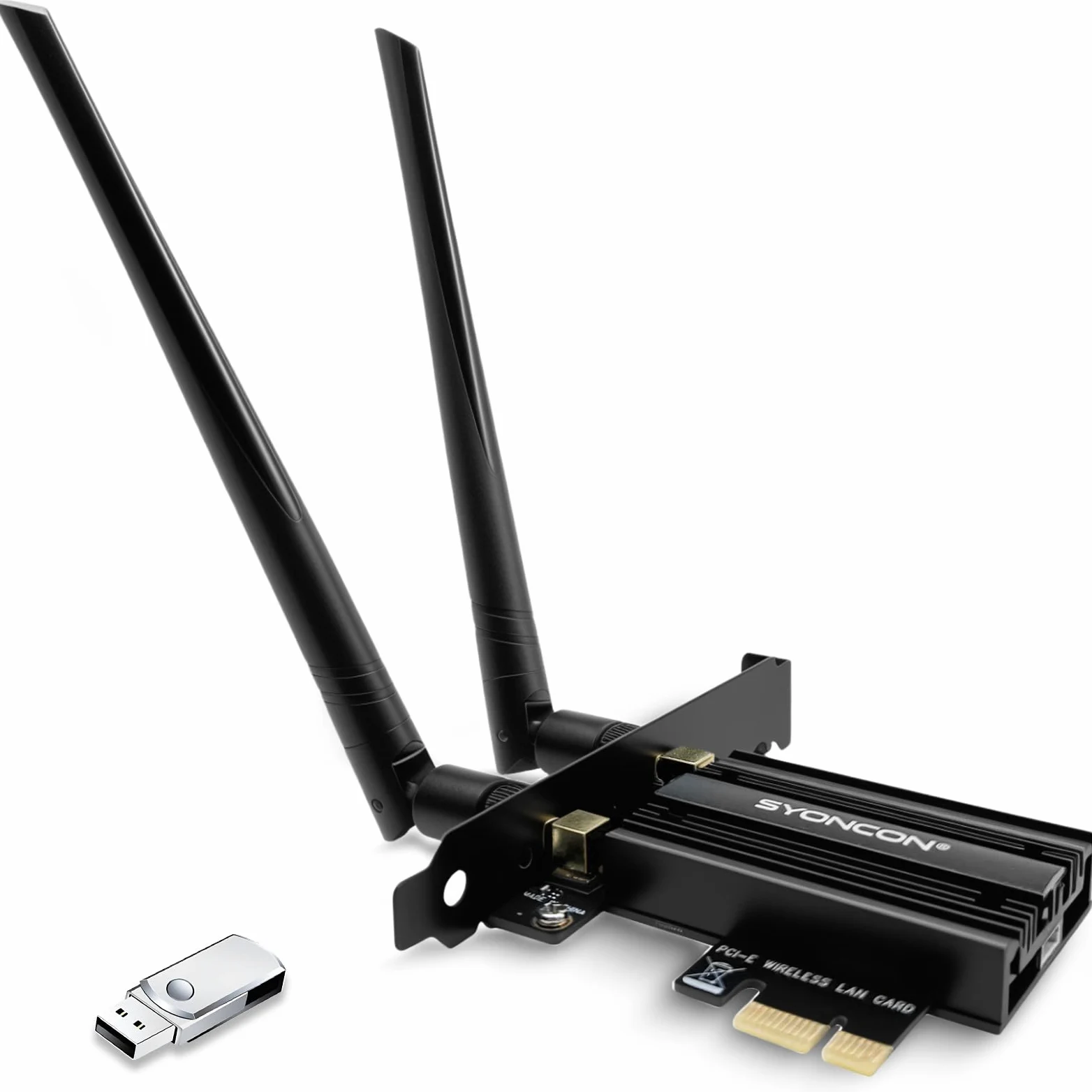 Scheda WiFi 7 PCIe BE6500, Adattatore Wi-FI con Bluetooth 5.4, Tri-Band (6GHz Max 2882Mbps, 5GHz Max 2882Mbps, 2.4GHz Max 574Mbps) PCI Express Scheda di rete per PC Windows 11