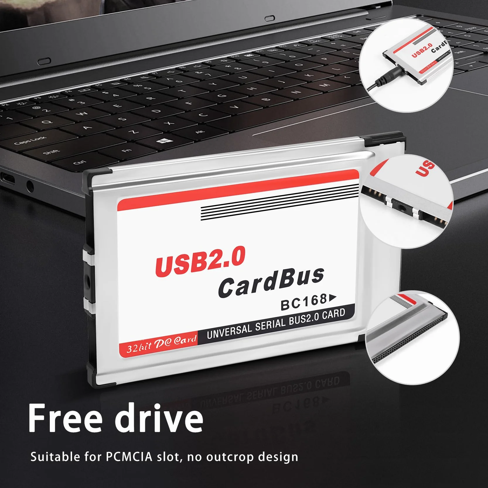 Adattatore da PCMCIA a USB 2.0 CardBus Dual 2 Porte 480M per Laptop PC Computer