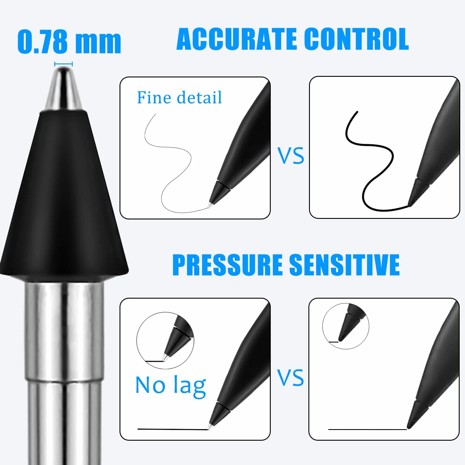 Penna sottile in acciaio inossidabile, 2 punte di ricambio, confezione da 2 compatibili con Microsoft Surface Slim Pen 2
