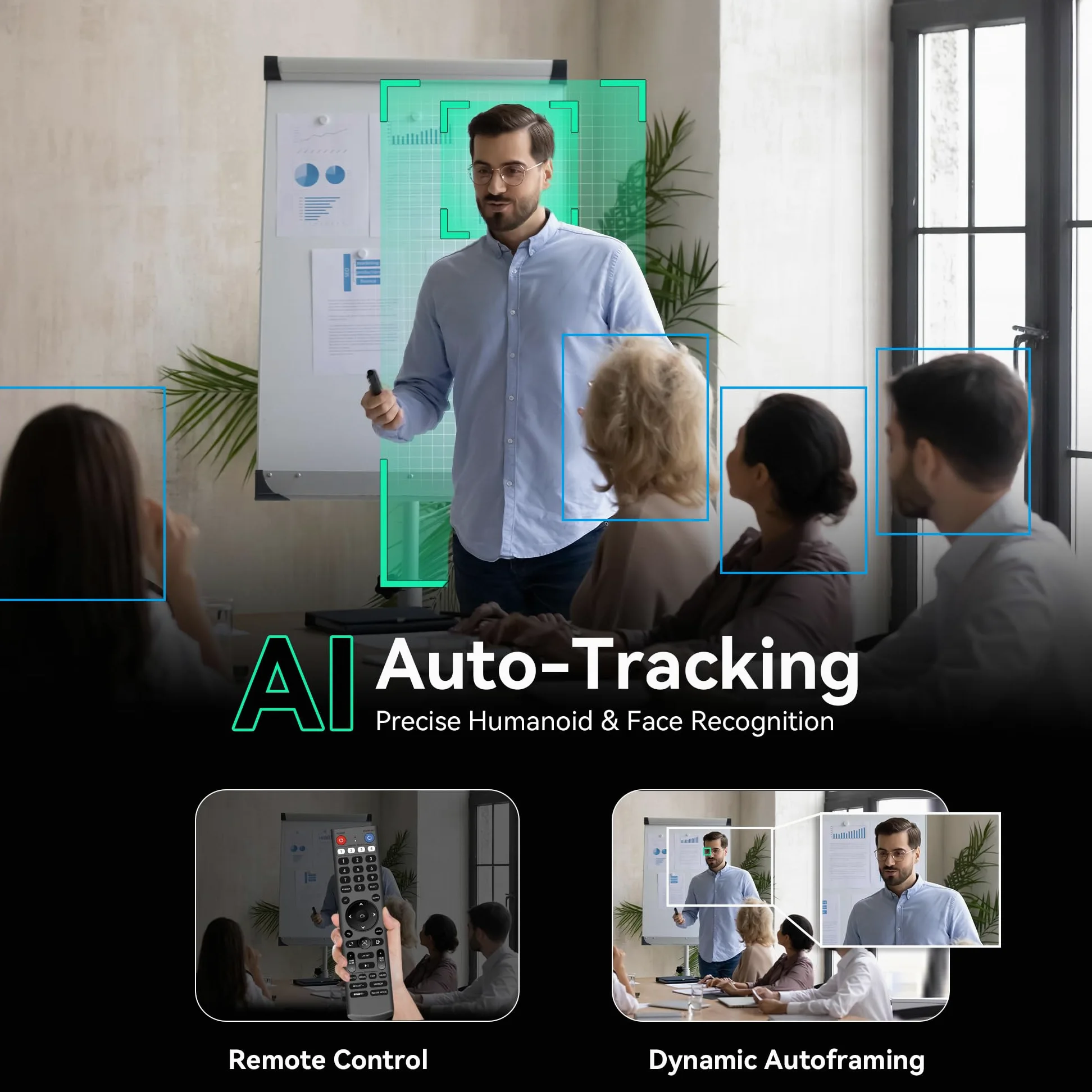 Tenveo 3X Zoom Ottico Sistema di Telecamere per Conferenze con Altoparlante Bluetooth AI Tracking USB3.0/HDMI PTZ Camera 1080P 60FPS Videoconferenza per Riunioni Chiesa Medicina Teams Zoom OBS