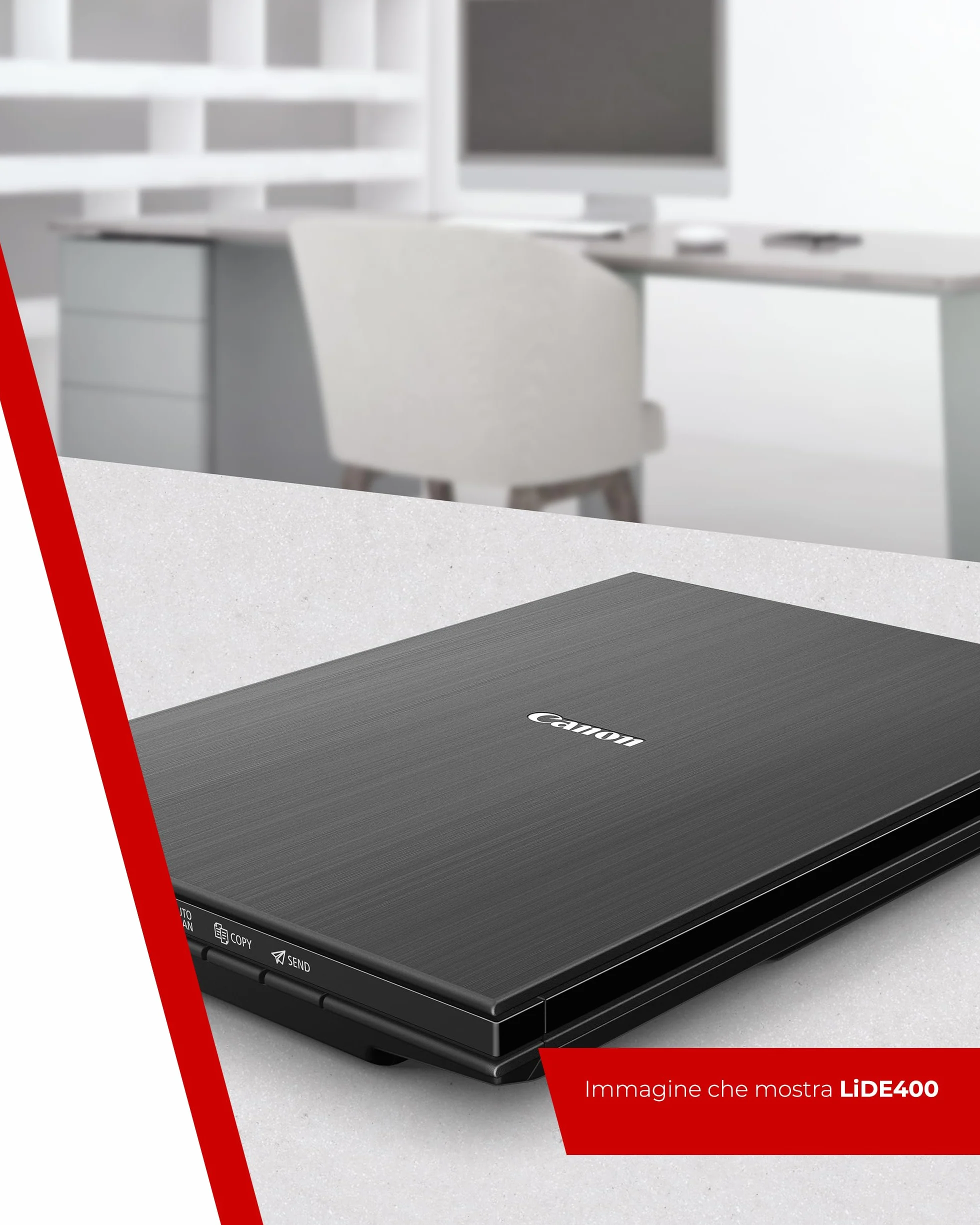 Canon LiDE 400 Scanner Documenti e Fotografico Piano Nero USB Type-C Salvaspazio