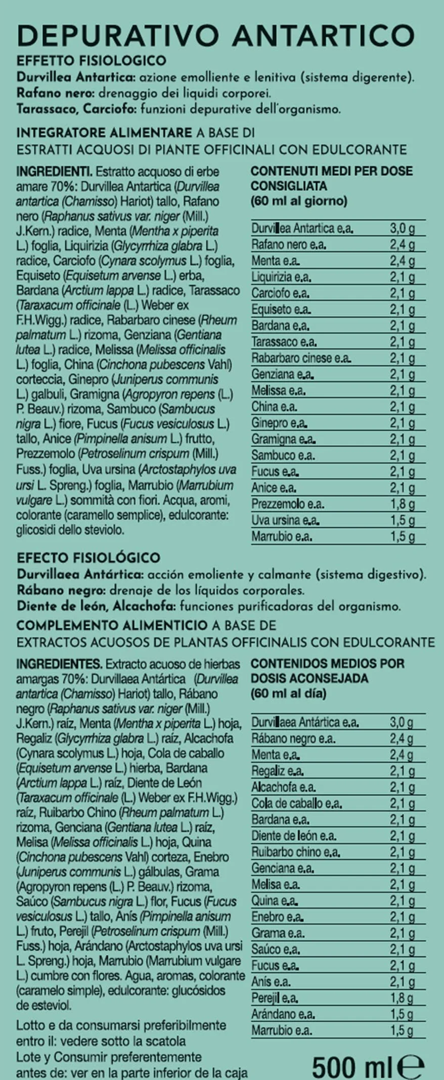 Gianluca Mech Decottopia Depurativo Antartico con Stevia Integratori Alimentari Keto Detox Vegan 500 ml