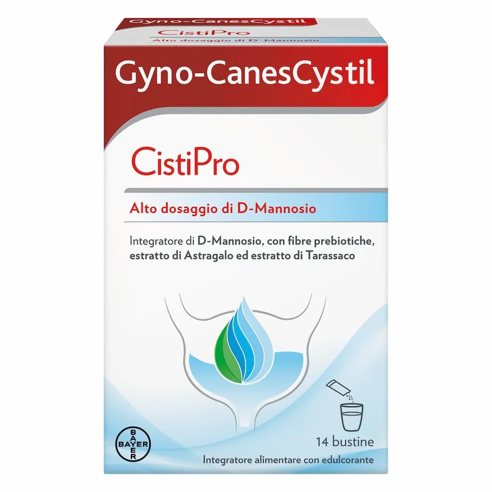Gyno-CanesCystil CistiPro, Integratore D-Mannosio Vie Urinarie, 14 Bustine Gusto Te Verde Gelsomino e Agrumi