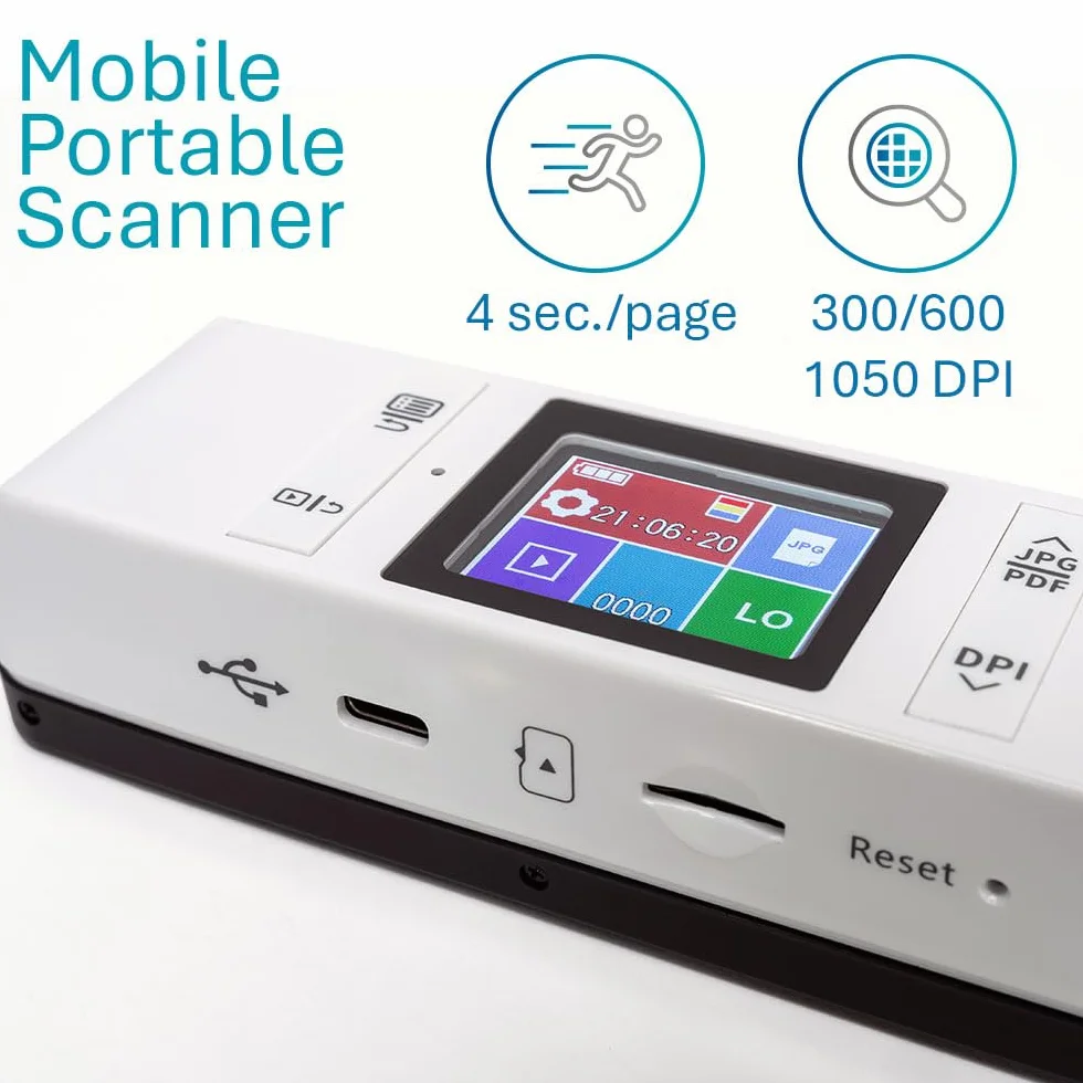 IRIScan Book v7 scanner portatile senza fili A4, editor PDF gratuito, scansione USB Win Mac