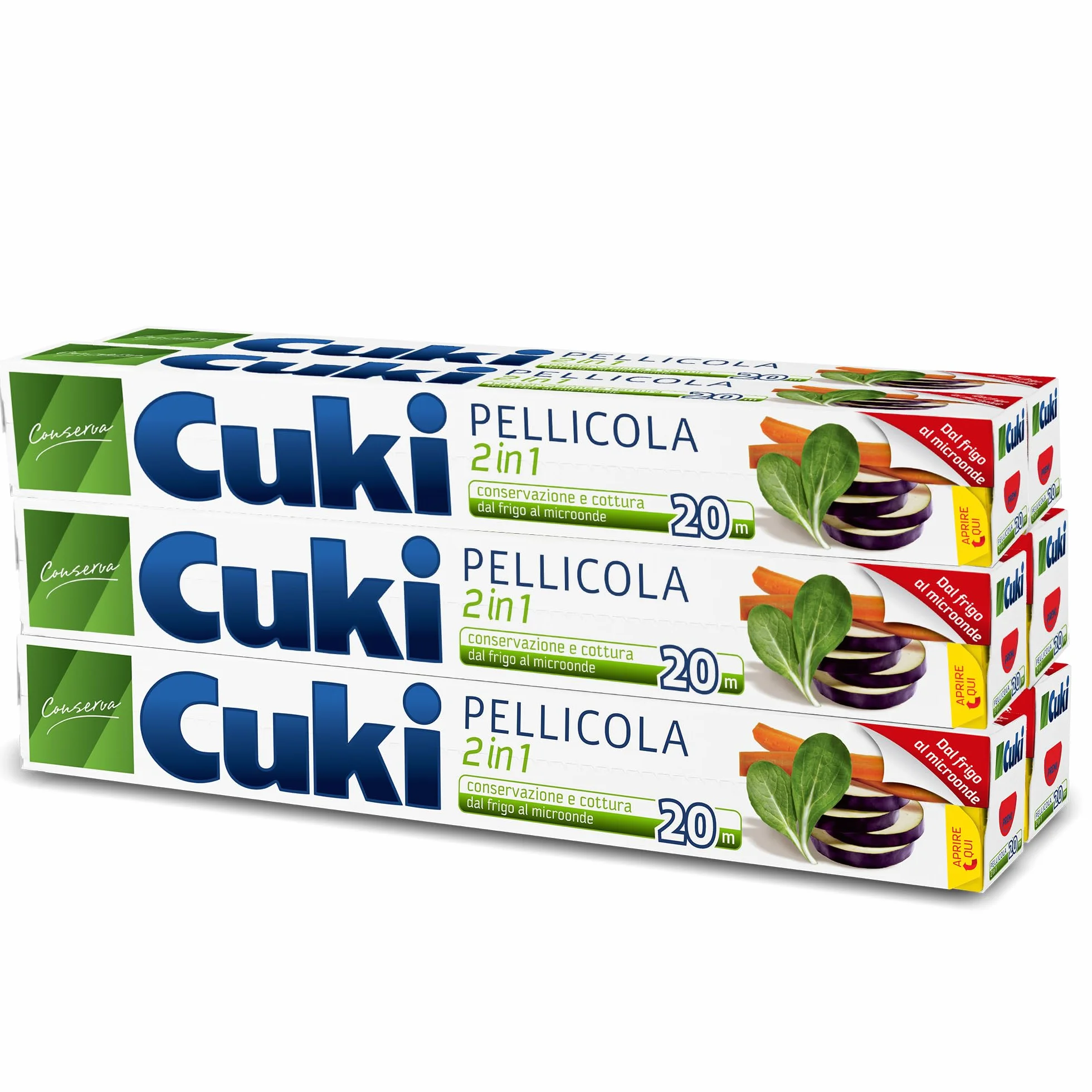 Cuki Pellicola 2in1 dal frigo al microonde 20 metri 6 Confezioni