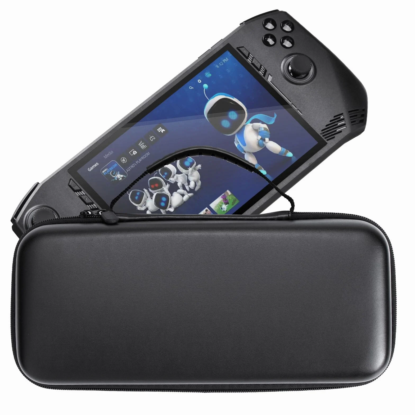 Borsa Viaggio per MSI Claw A1M Console Gaming Handheld 7" 2024,Custodia Trasporto Copertura Rigida EVA con Schede Slot Tasca Rete per MSI Claw A1M Console Portatile,Cavo,Accessori,Nero
