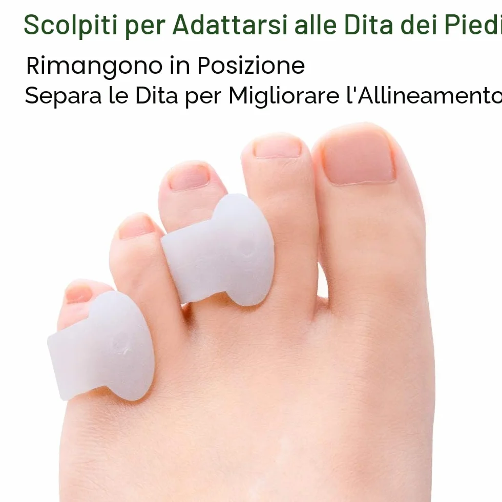Separatore Dita Piedi Silicone Alluce Valgo 12 Pezzi - Welnove