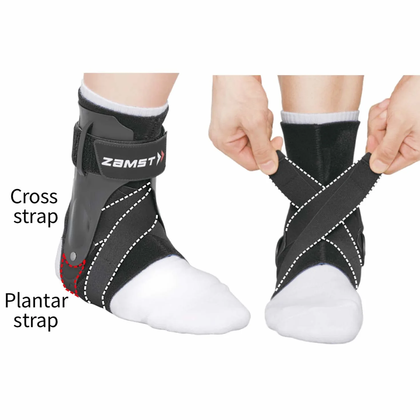 Zamst A2-DX Ankle - Cavigliera Regolabile con Protezioni Laterali, Distorsioni Gravi Grado III, Instabilità Cronica e Lesioni Articolazione - Tutore Caviglia