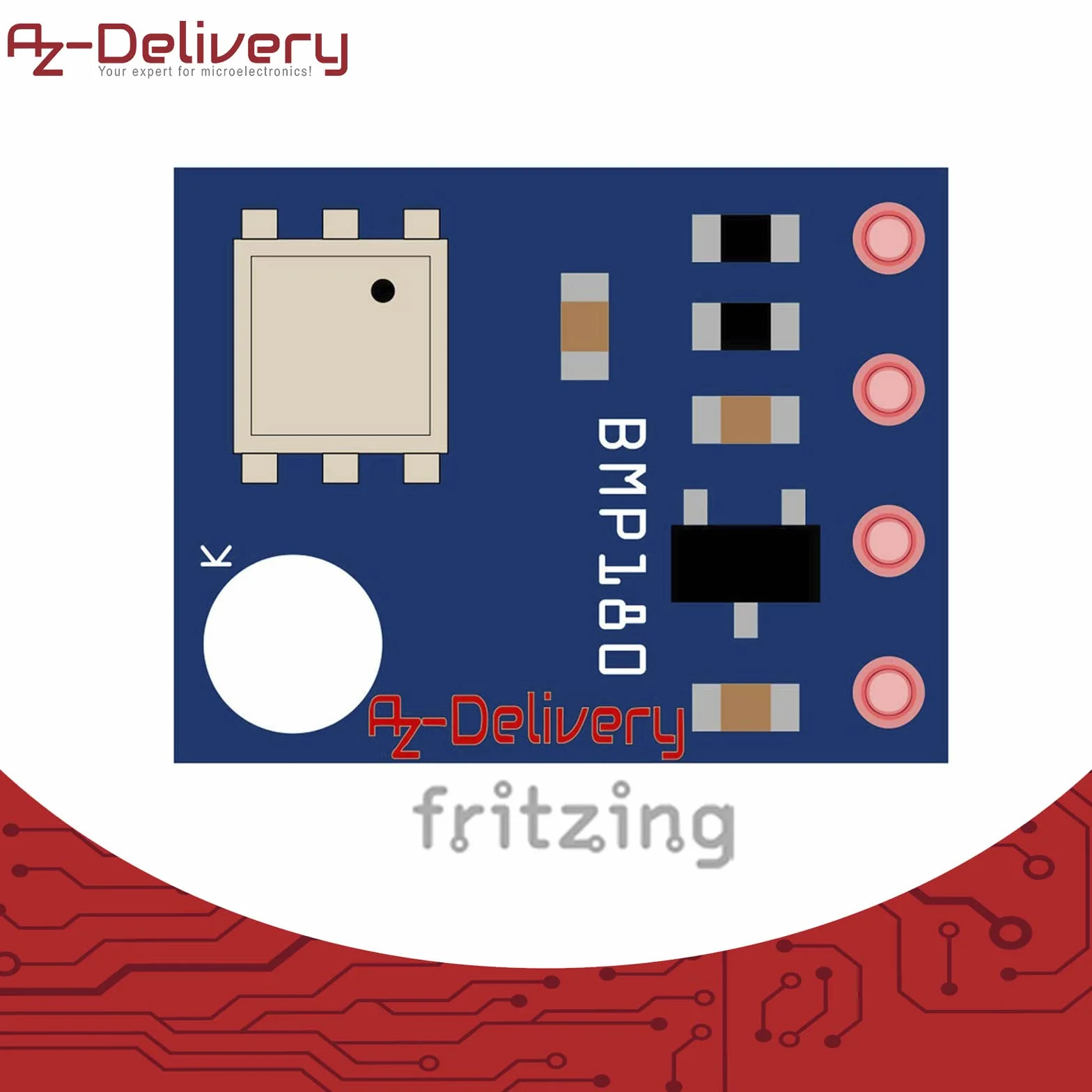 AZDelivery 3 x GY-68 BMP180 Sensore Pressione Barometrica compatibile con Arduino e Raspberry Pi incluso un E-Book!