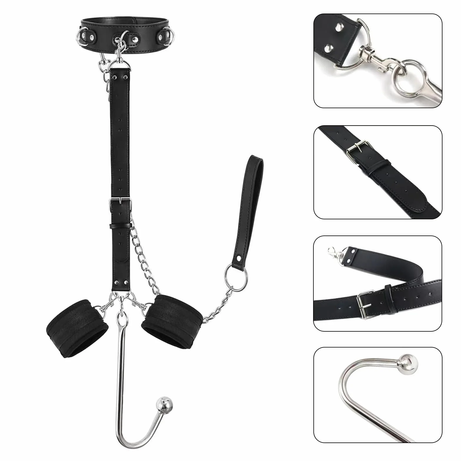 BDSMJOY Manette con Gancio Anale Set Bondage Duro Giocattoli Sessuali per Coppie
