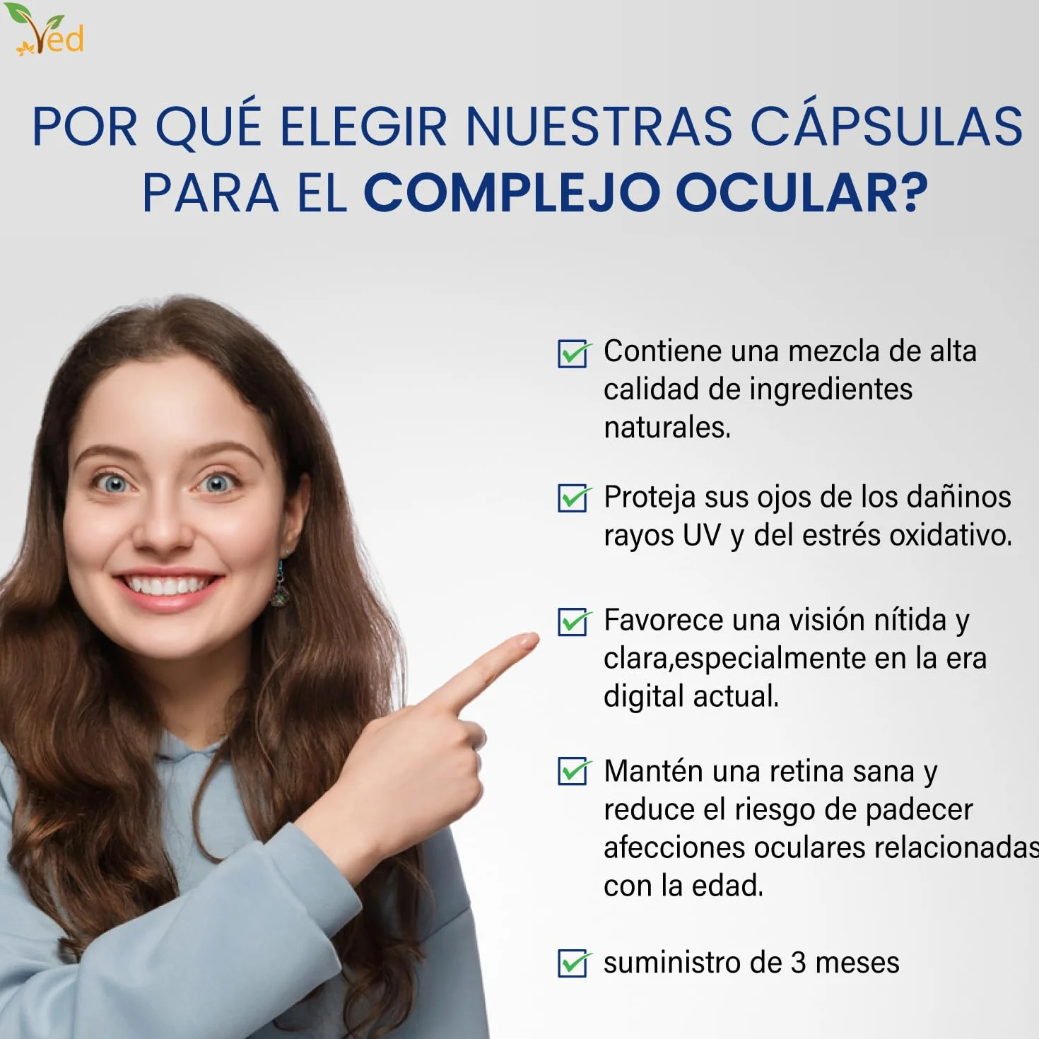 VED Eye Complex 90 capsule vegane con Luteina, Zeaxantina e antiossidanti