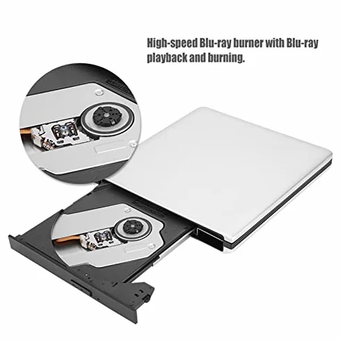 Acouto Masterizzatore Blu Ray USB 3.0 Portatile Lettore Blu Ray Esterno per PC, Compatibile con Desktop, Notebook e Plug And Play
