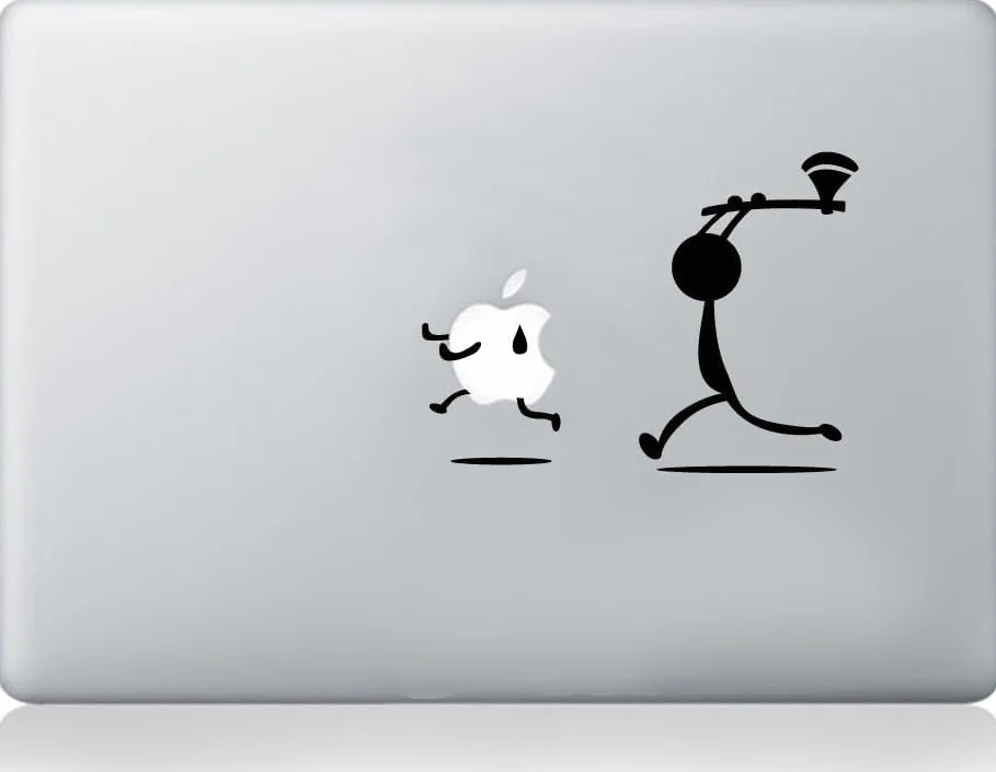 Adesivo umoristico in vinile per laptop MacBook Apple Motivo uomo con ascia