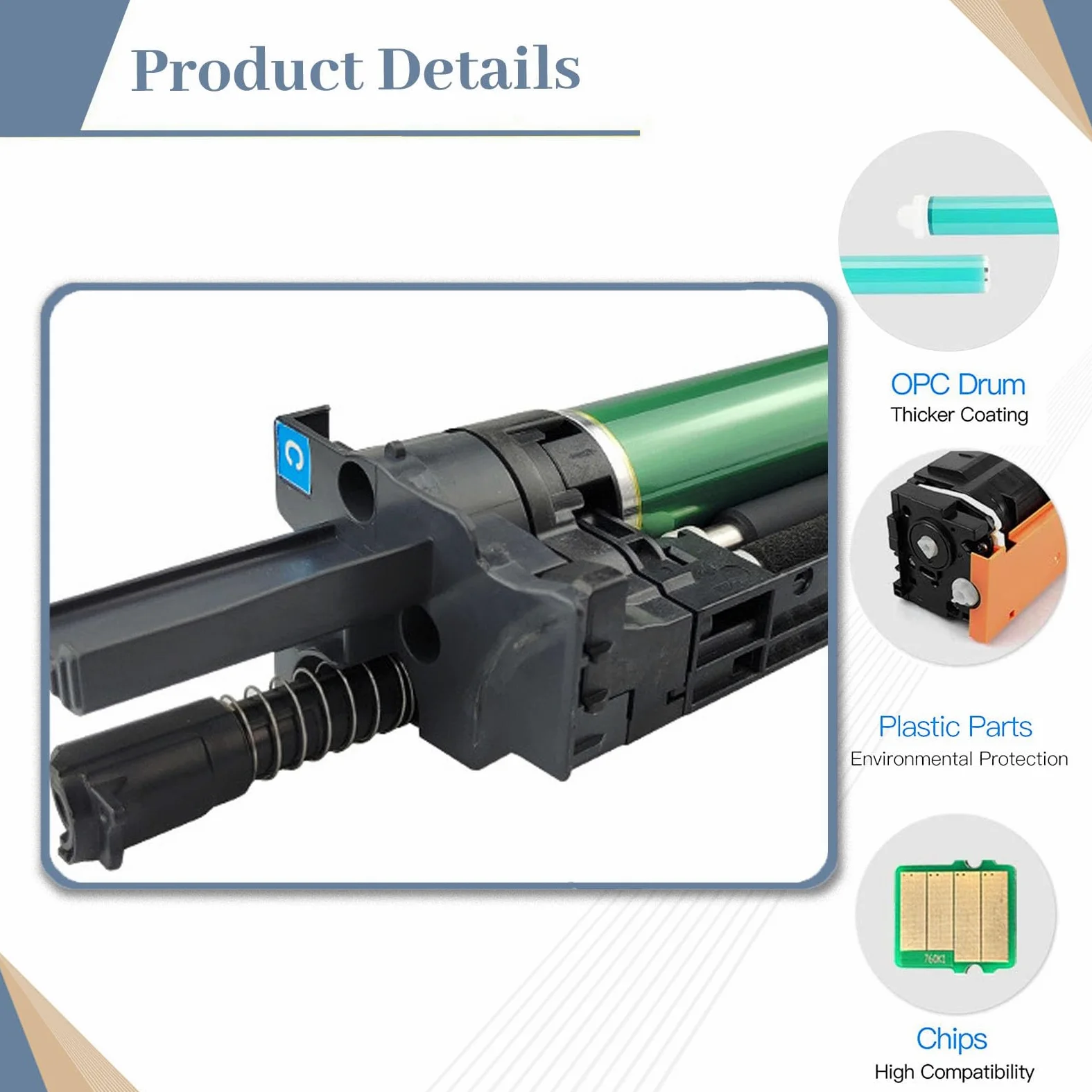 Unità tamburo compatibile 76C0PK0 76C0PV0 di ricambio per stampante Lexmark CS921de CS923de CX920de CX921de CX922de CX923dte CX924dte (confezione da 1 nero)