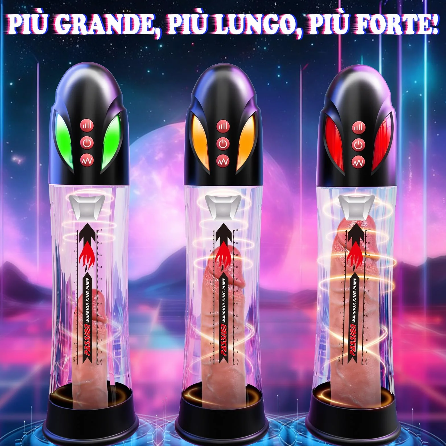 Pompa Pene Uomo - Pompe per Ingrandimento Pene 4 Modalità Pressione 4 Aspirazione Masturbatore Maschile Giocattoli Sessuali con Cockring Anelli Silicone