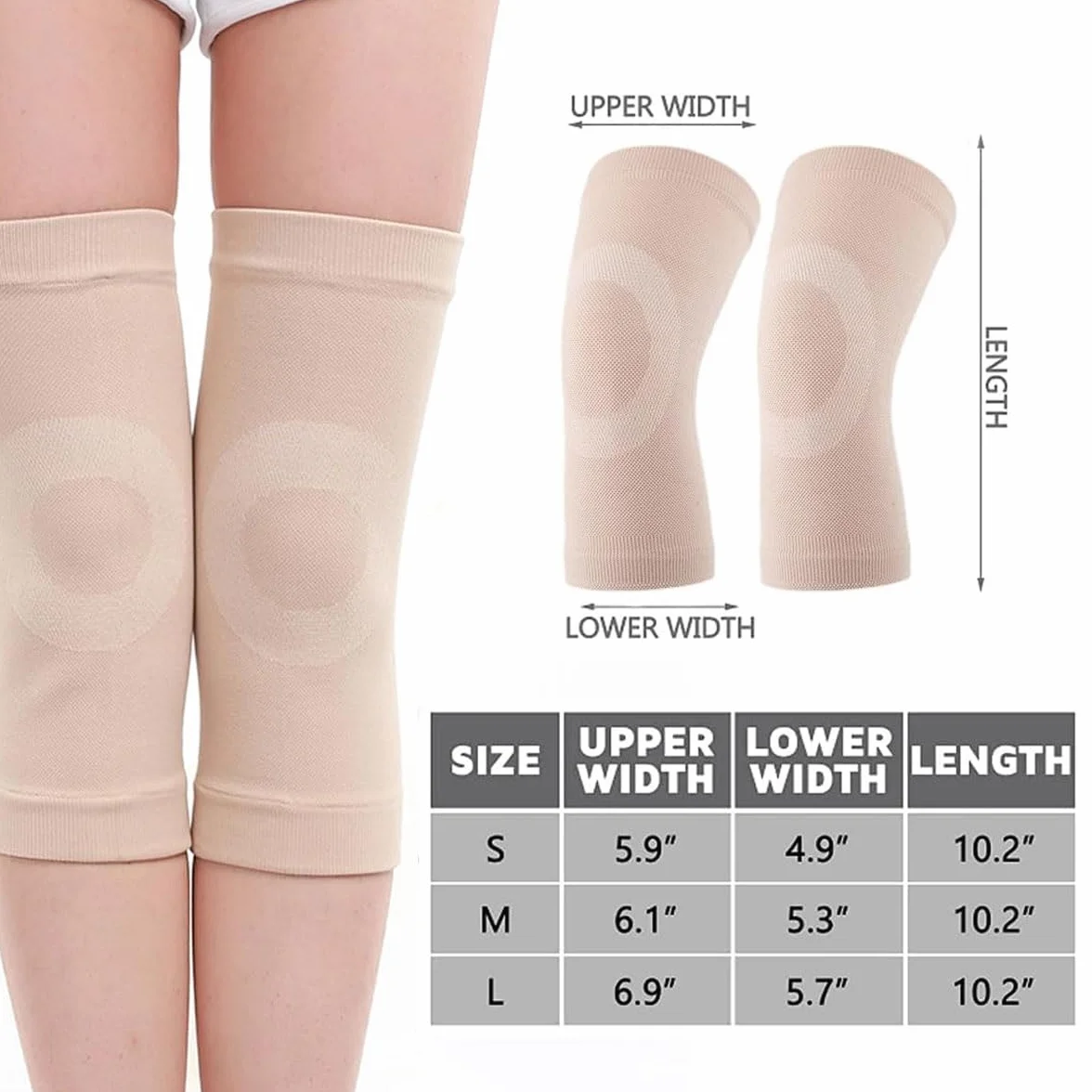 Ginocchiera per artrosi supporto ginocchio Beige L 1 paio