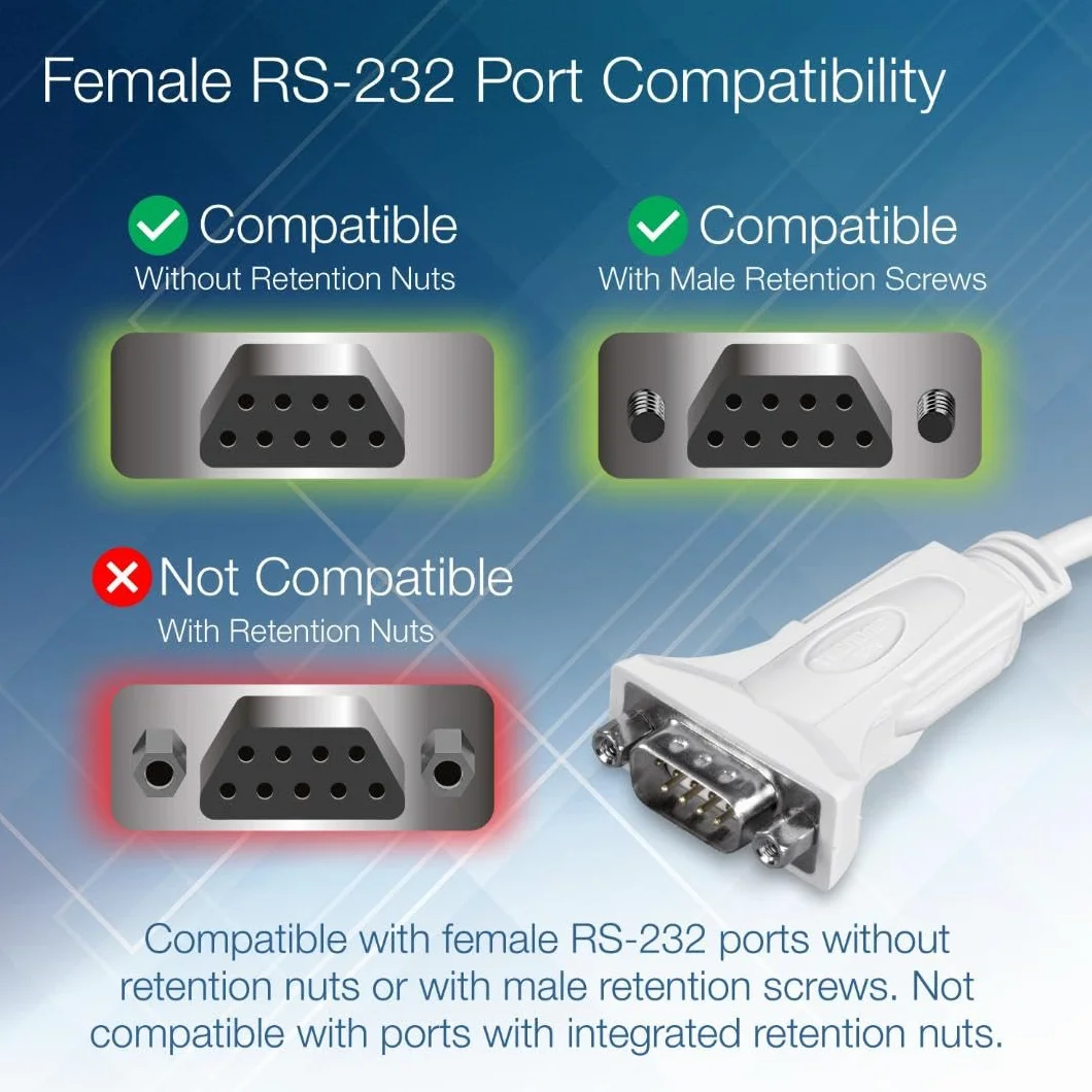 TRENDnet, TU-S9, Cavo convertitore da USB a seriale a 9 pin, collega un dispositivo seriale RS-232 a una porta USB 2.0, supporta Windows e Mac, USB 1.1, USB 2.0, USB 3.0