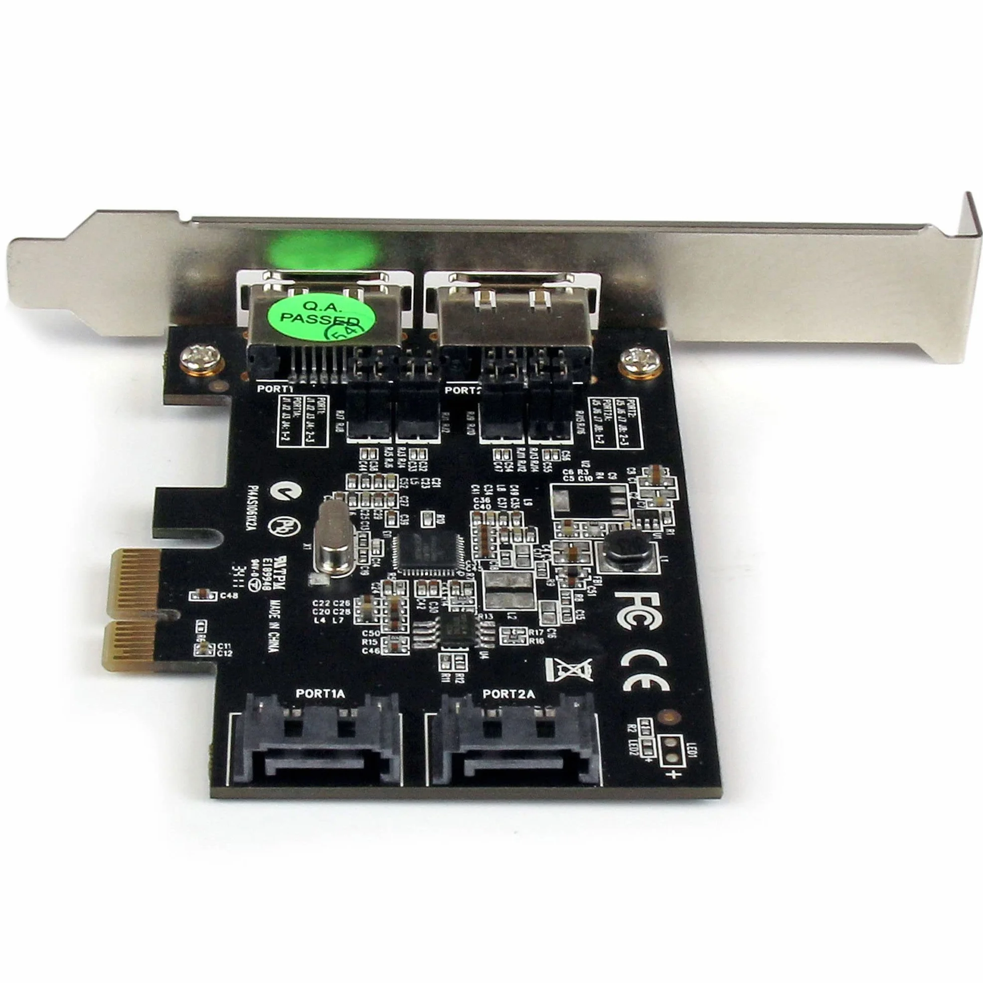 StarTech.Com 2 Port SATA III PCI Express Schnittstellenkarte - Speicher-Controller - 2 Sender/Kanal - SATA 6Gb/s/eSATA 6Gb/s Low Profile - 600 MBps - PCIe x1