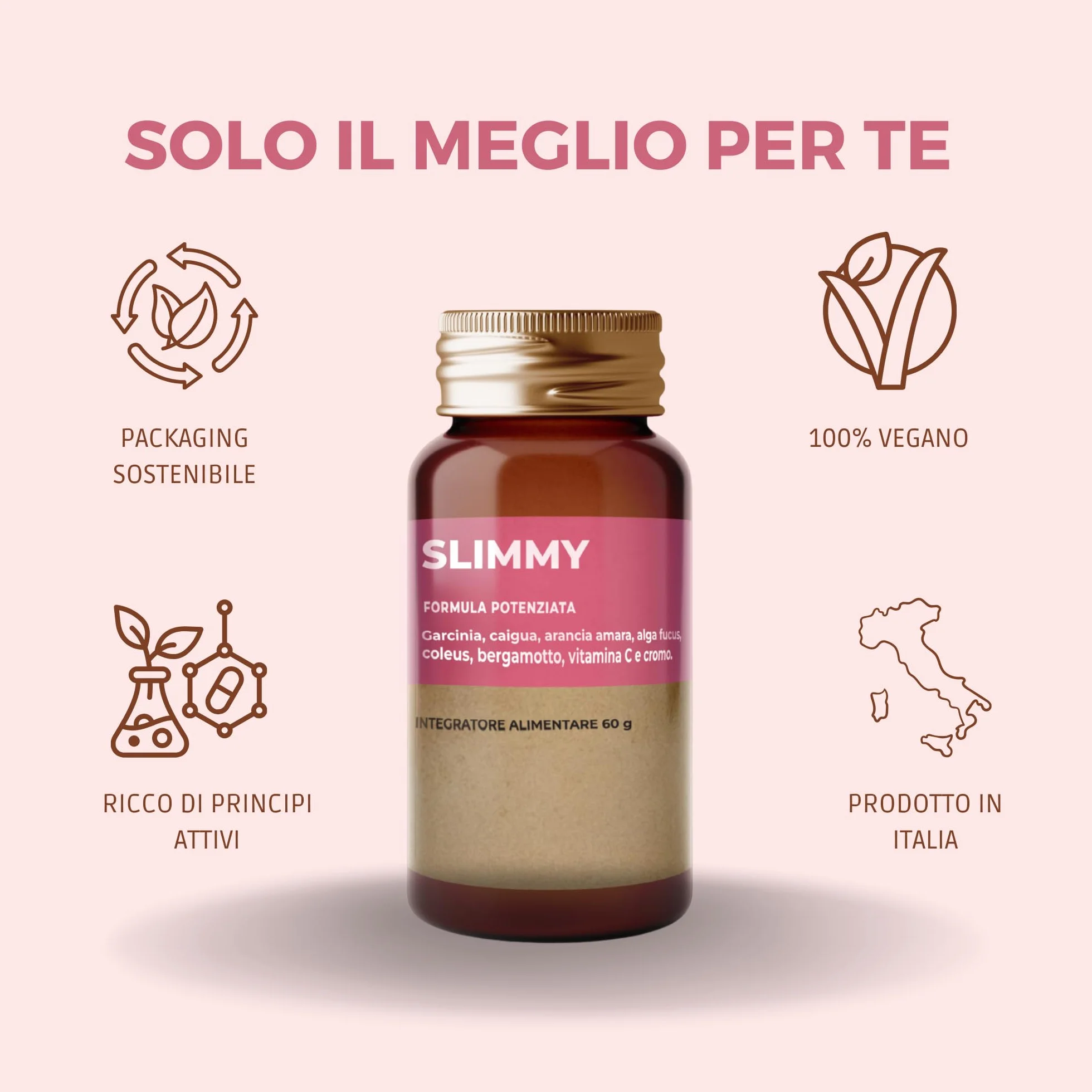 JEA Integratore Garcinia Cambogia, Caigua, Arancia Amara, Fucus e Coleus - Supporto Dieta e Attività Sportiva con Cromo e Vitamina C - 120 Compresse