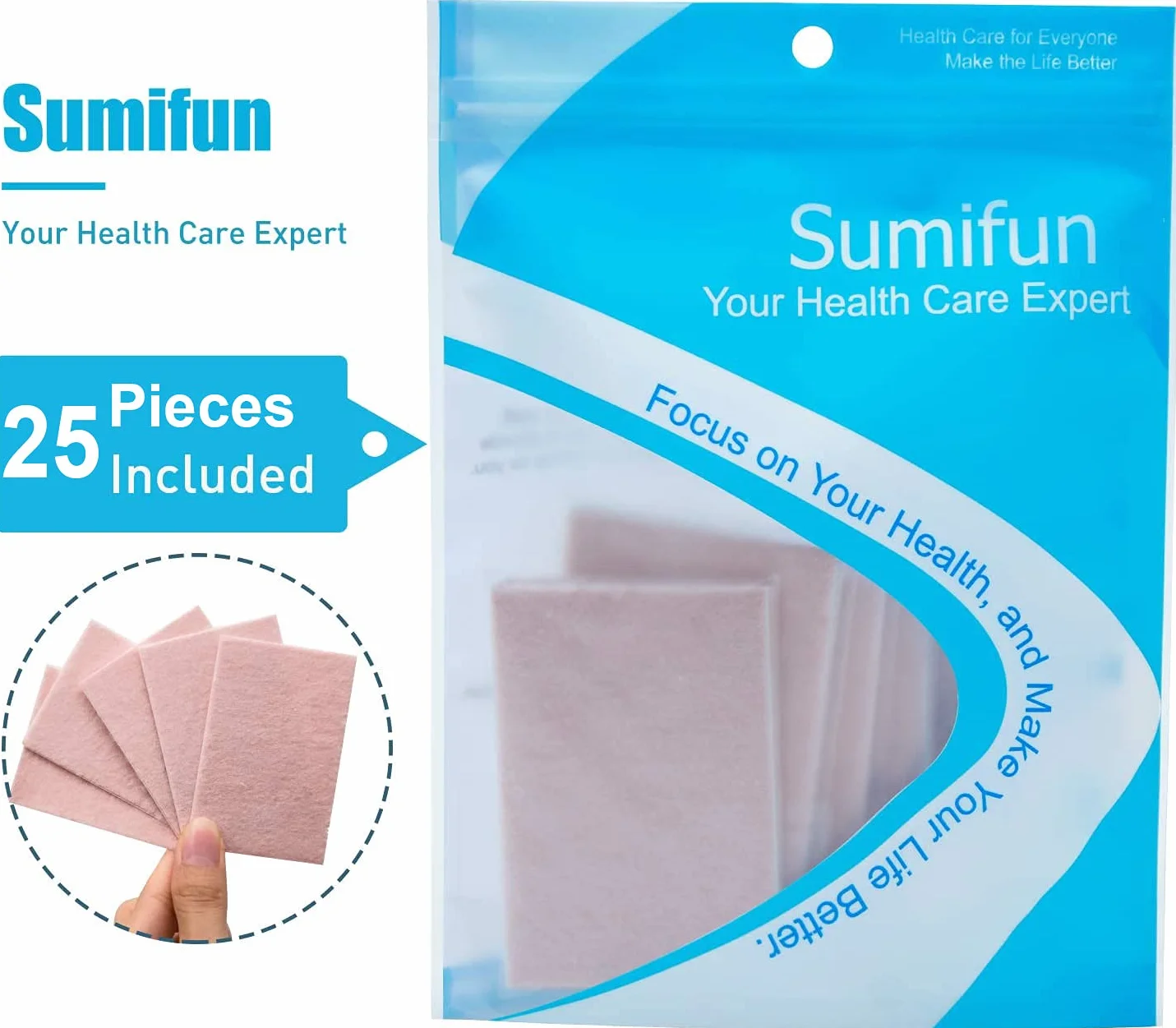 Sumifun Moleskin per piedi, 25 confezioni nastro adesivo per prevenzione tallone e dita, imbottitura Molefoam