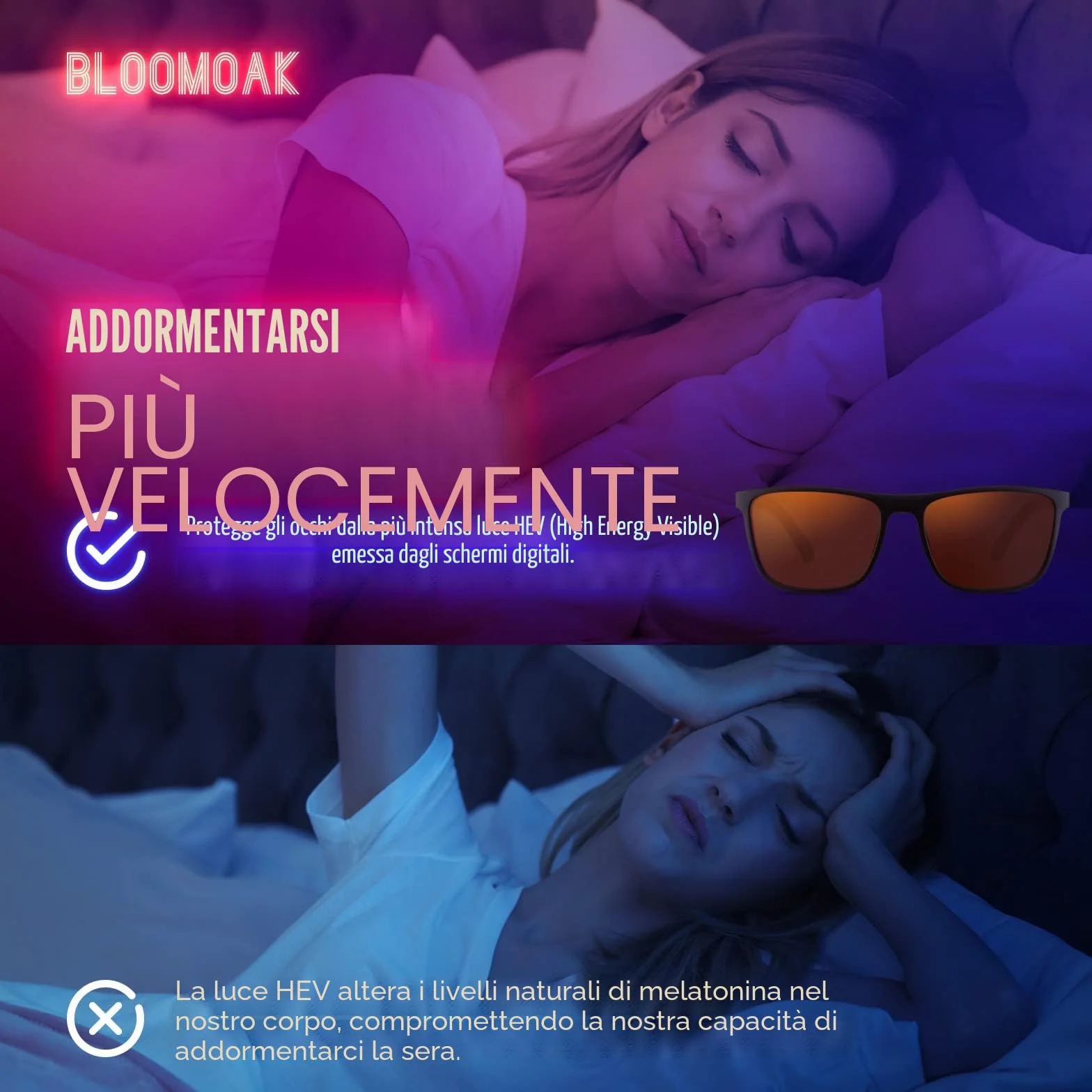 Bloomoak Okulary TR90 99% Luce Blu Anti-Fatica Anti-Riflesso per Schermi Giochi TV