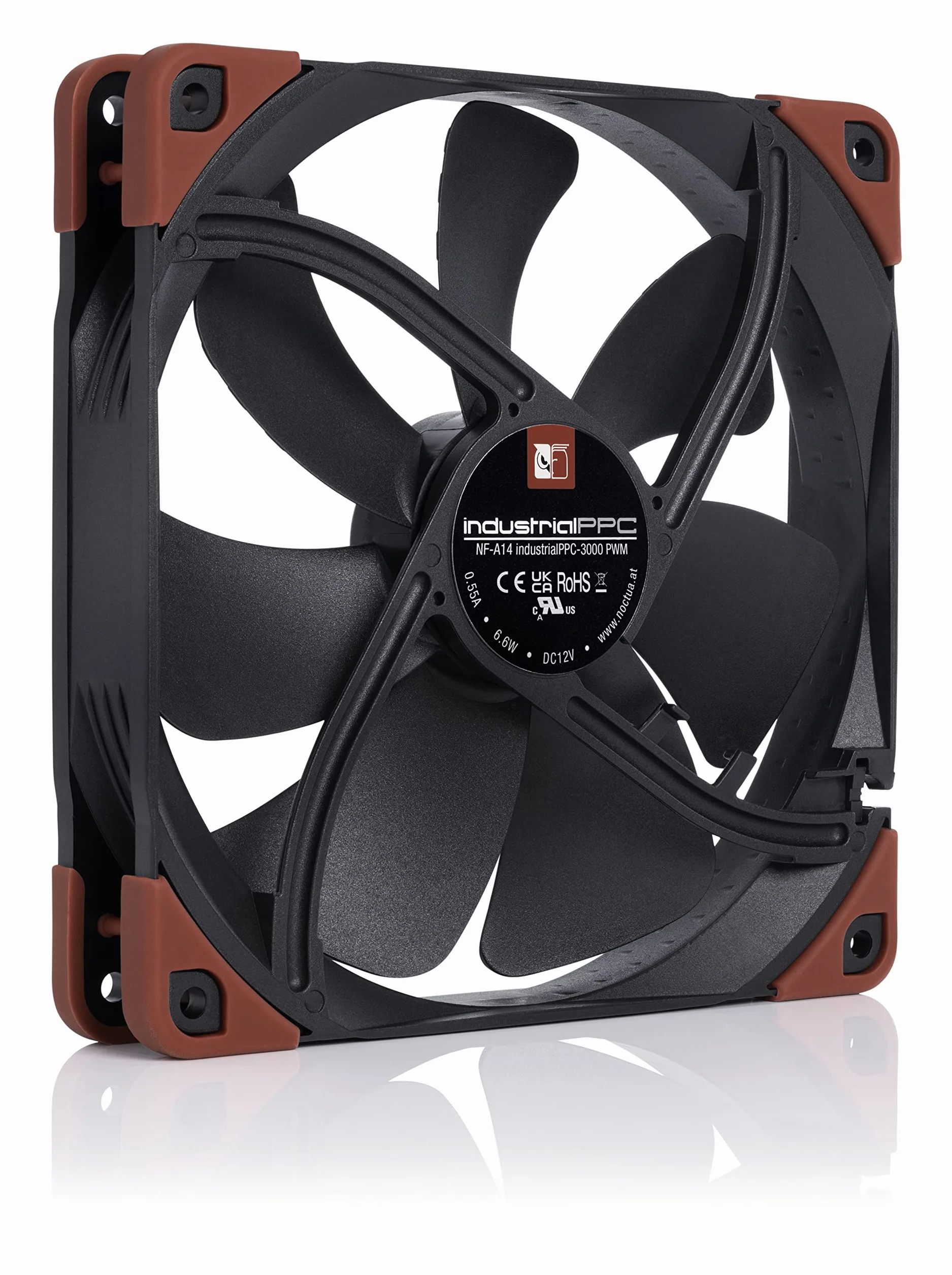 Noctua NF-A14 iPPC-3000 PWM, Ventola per Applicazioni Gravose, 4-Pin, 3000 RPM (140 mm, Nero)