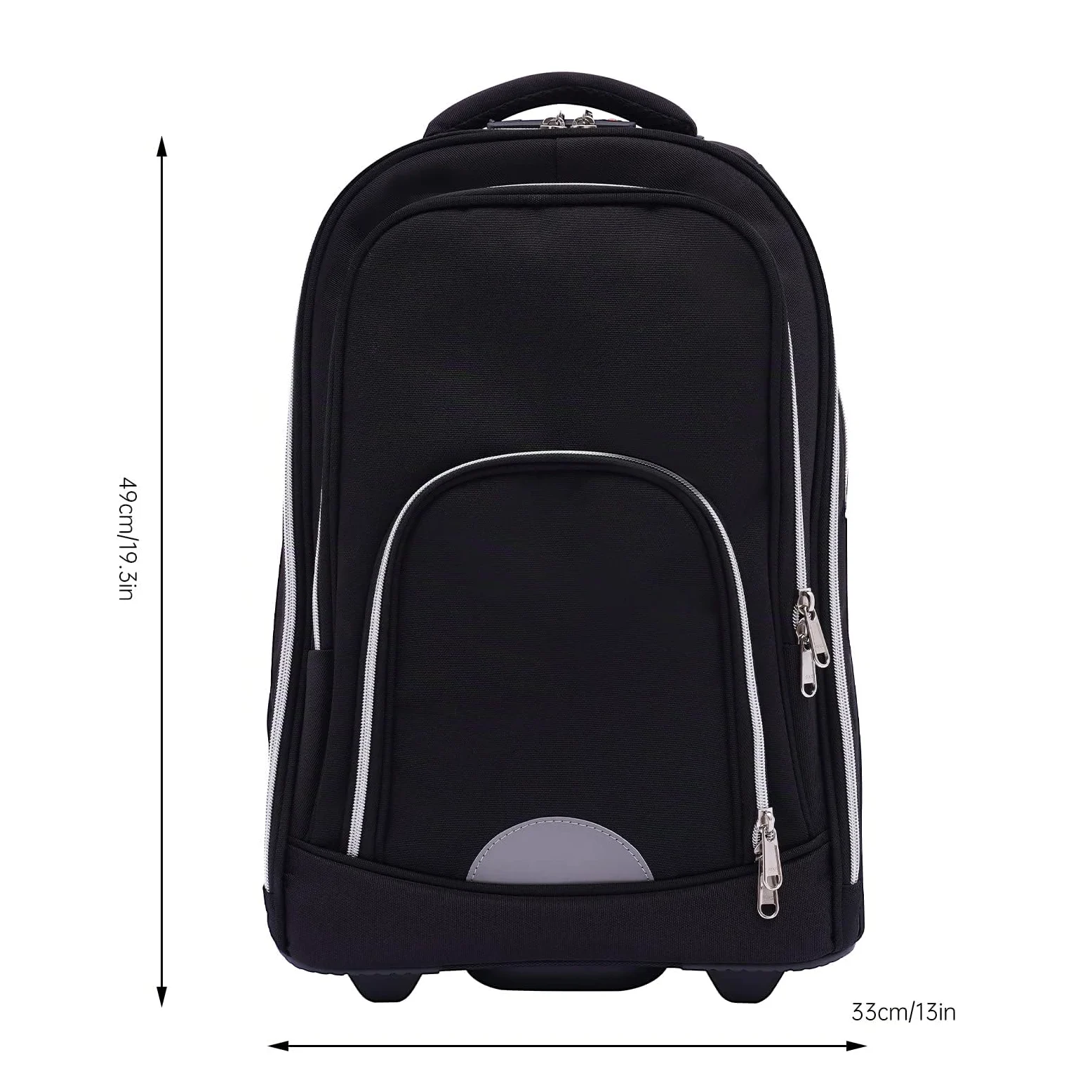 Zaino trolley da 45 l, con ruote, impermeabile, per laptop da 15 pollici, bagaglio a mano 3 in 1, ruote silenziose da 7 pollici, trolley in alluminio regolabile in altezza, per scuola, lavoro
