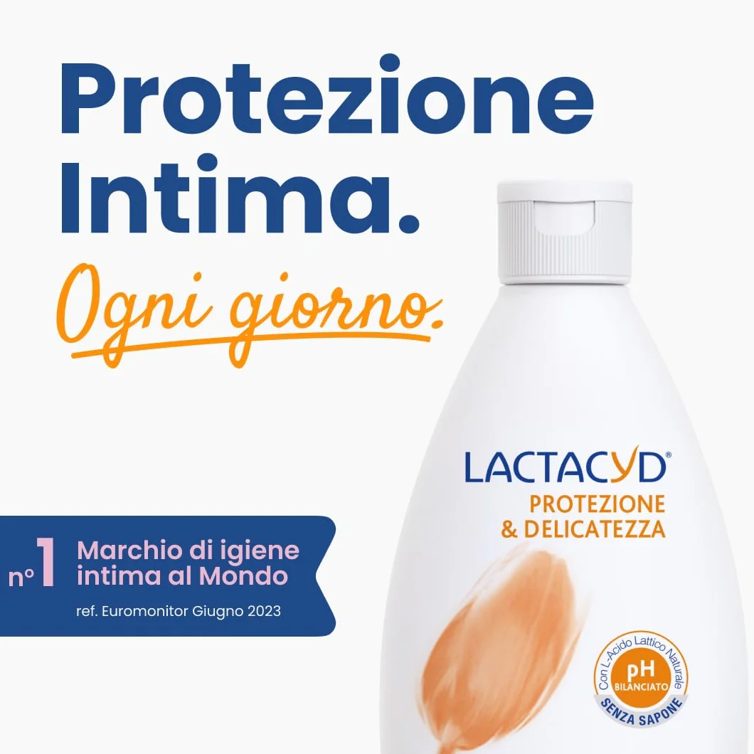 Lactacyd Detergente Intimo Protezione & Delicatezza 6x300 ml Senza Sapone