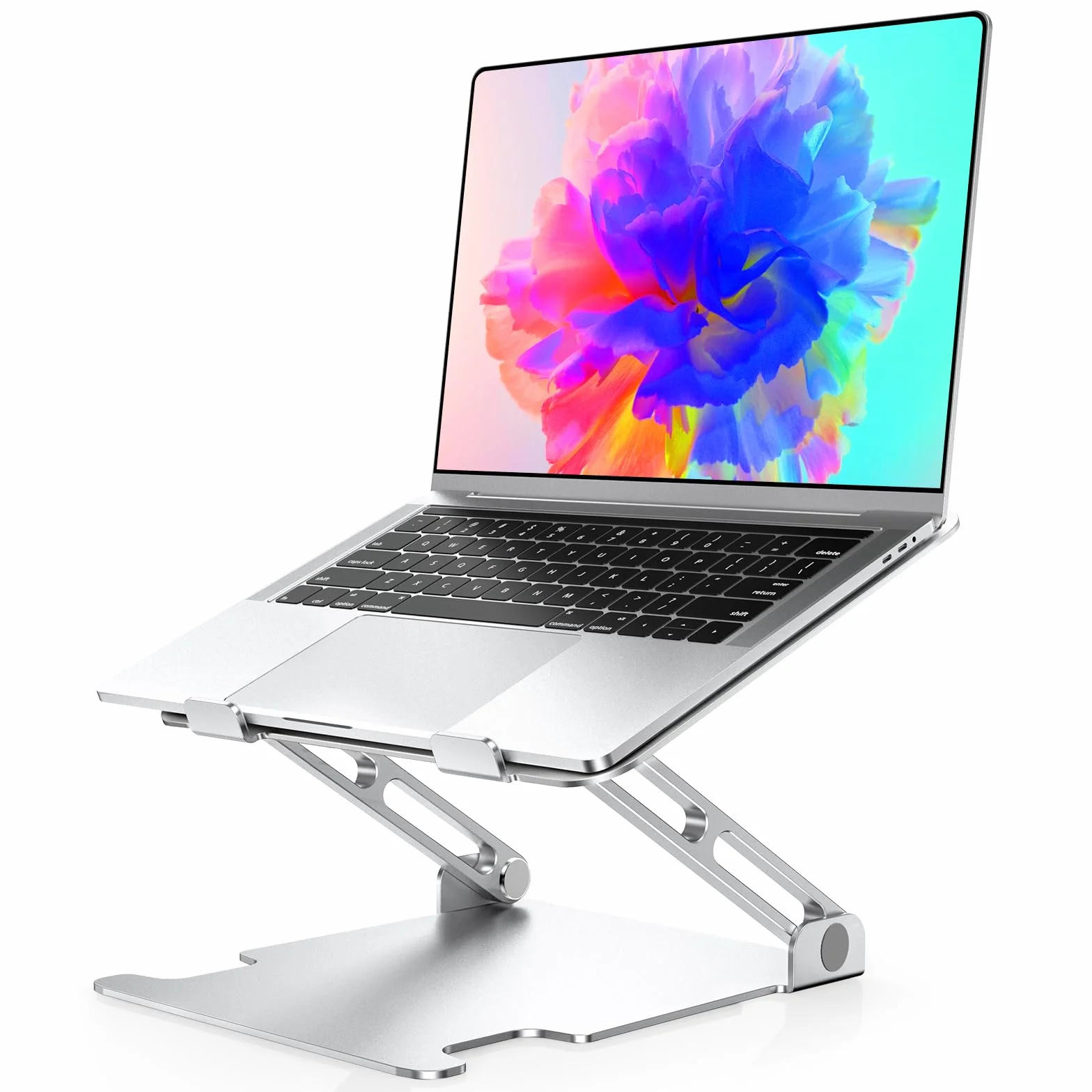 Glangeh Supporto PC Portatile Alluminio, Laptop Stand Multi-Angolo Regolabile Ergonomico, Porta PC Ventilato Raffreddamento Compatibile con MacBook Pro Air Tutti i Laptop 10-16"