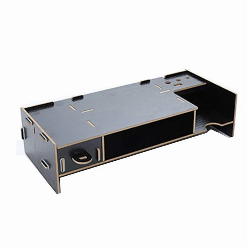 Baiyun in 2 strati di legno per monitor per computer, supporto per scrivania da ufficio, dimensioni 48 x 20 x 12 cm, nero, nome colore: nero (colore : nero)