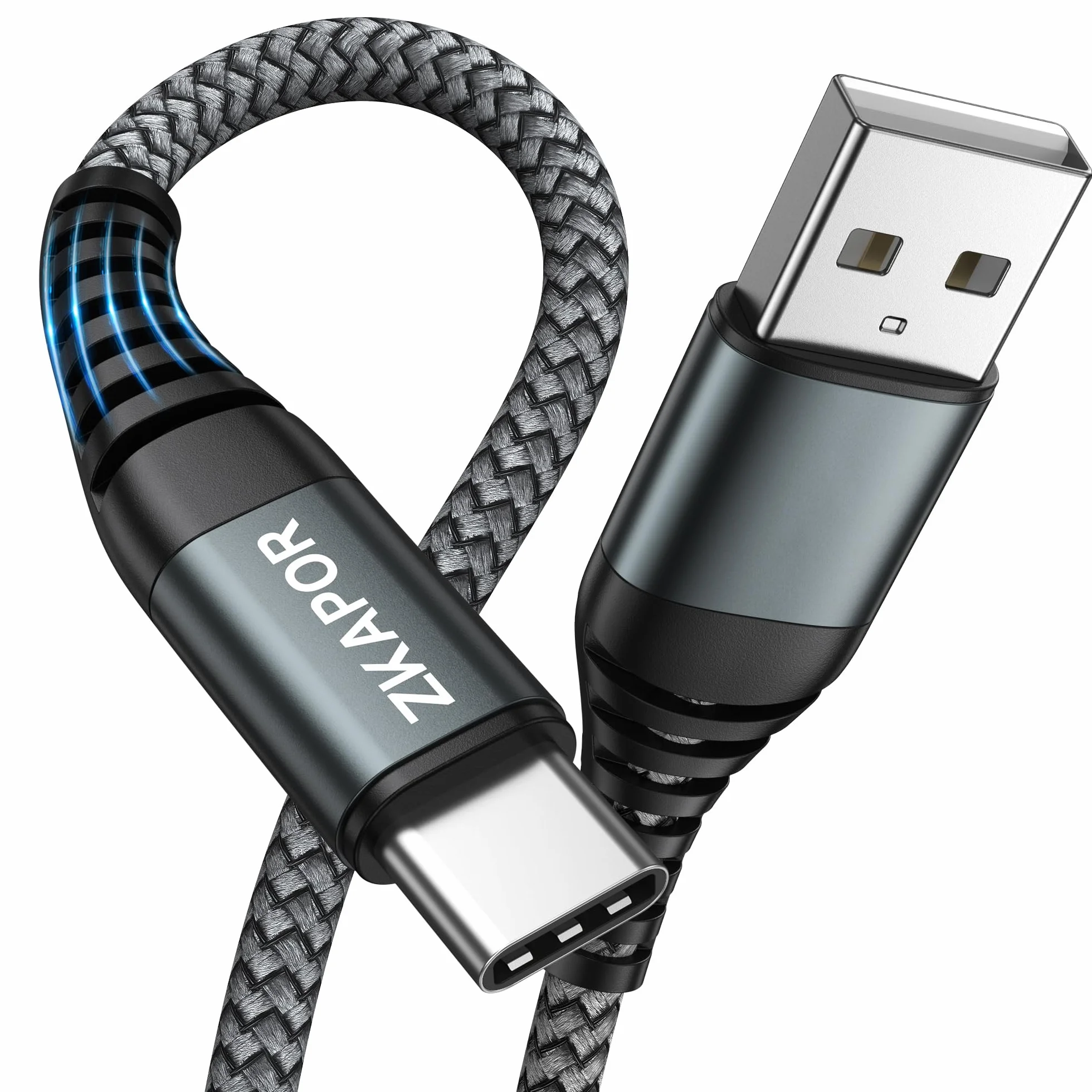 ZKAPOR Extra Lungo Cavo USB Type-C 5M, Cavo USB C Ricarica Rapida 3A Nylon Cavo Tipo C Compatibile iPhone 16/16 Pro/16 Pro Max/15, Galaxy S24/S23/S22/S21/S10, Note 20, P60/P50, Mate 60