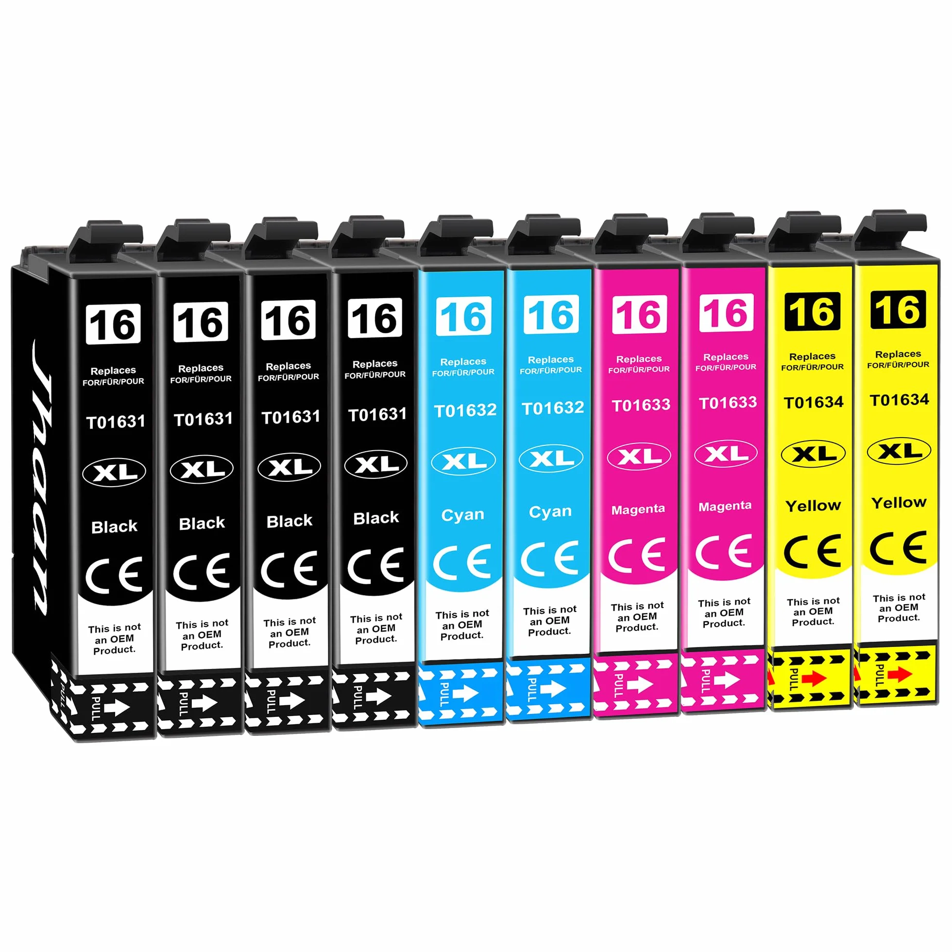 Cartucce 16XL Multipack Compatibile con Epson 16 XL per Epson WorkForce WF-2510 WF-2630 WF-2530 WF-2750 WF-2010 WF-2520 WF-2540 WF-2650 WF-2660 WF-2760 (4 Nero,2 Ciano,2 Magenta,2 Giallo)