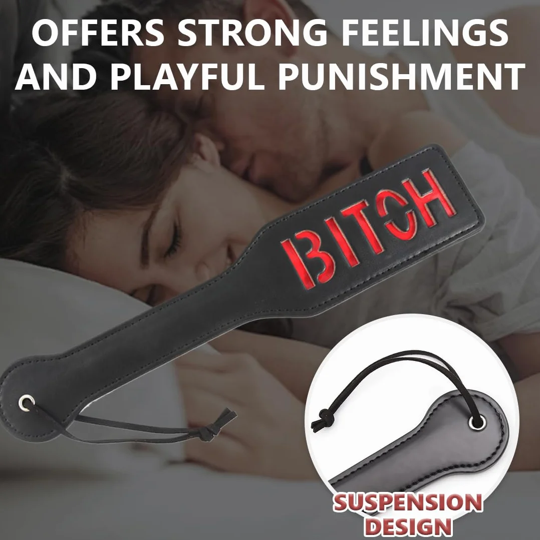 SM Paddle in Pelle, Accessorio Bondage & SM, Paddle Spanking, Frusta in Pelle, Paddle Flogger Cosplay Giocattolo Erotico per Coppie
