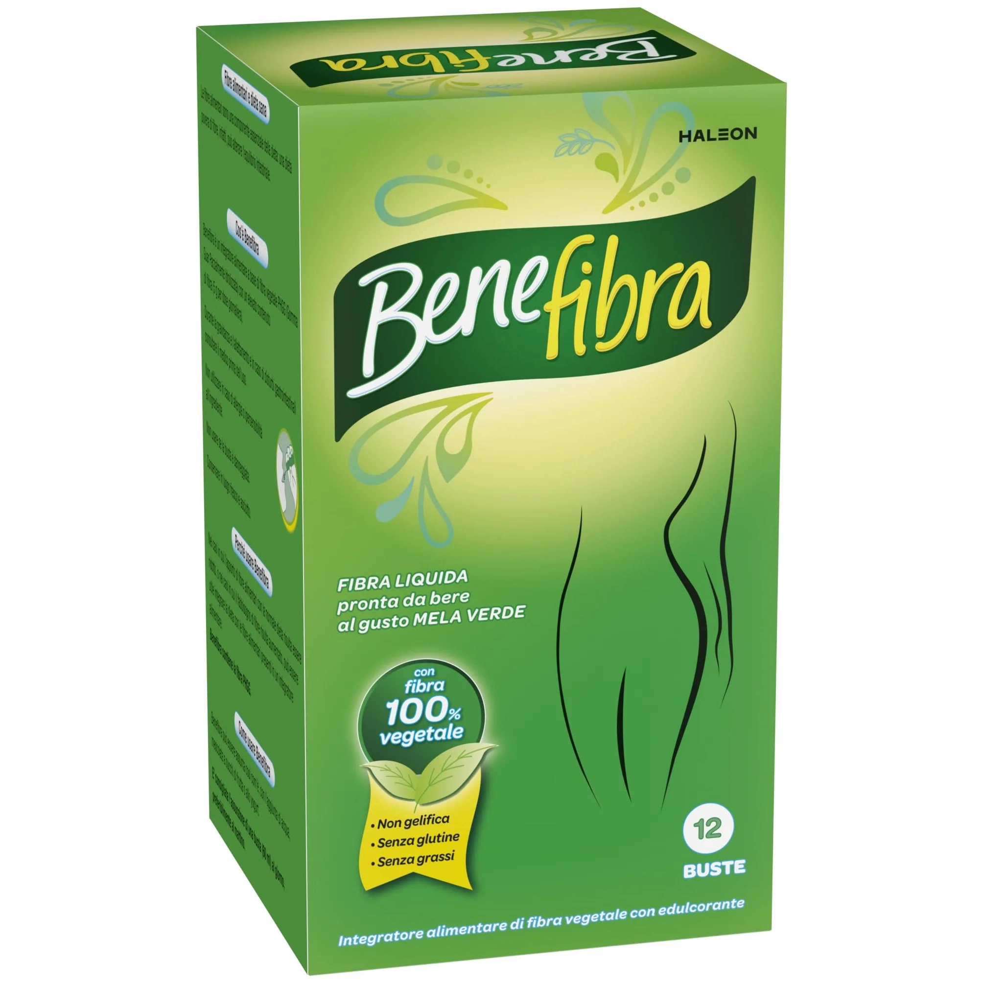 Benefibra Integratore Alimentare Fibra Flora Intestinale Gusto Mela Verde 12 Bustine