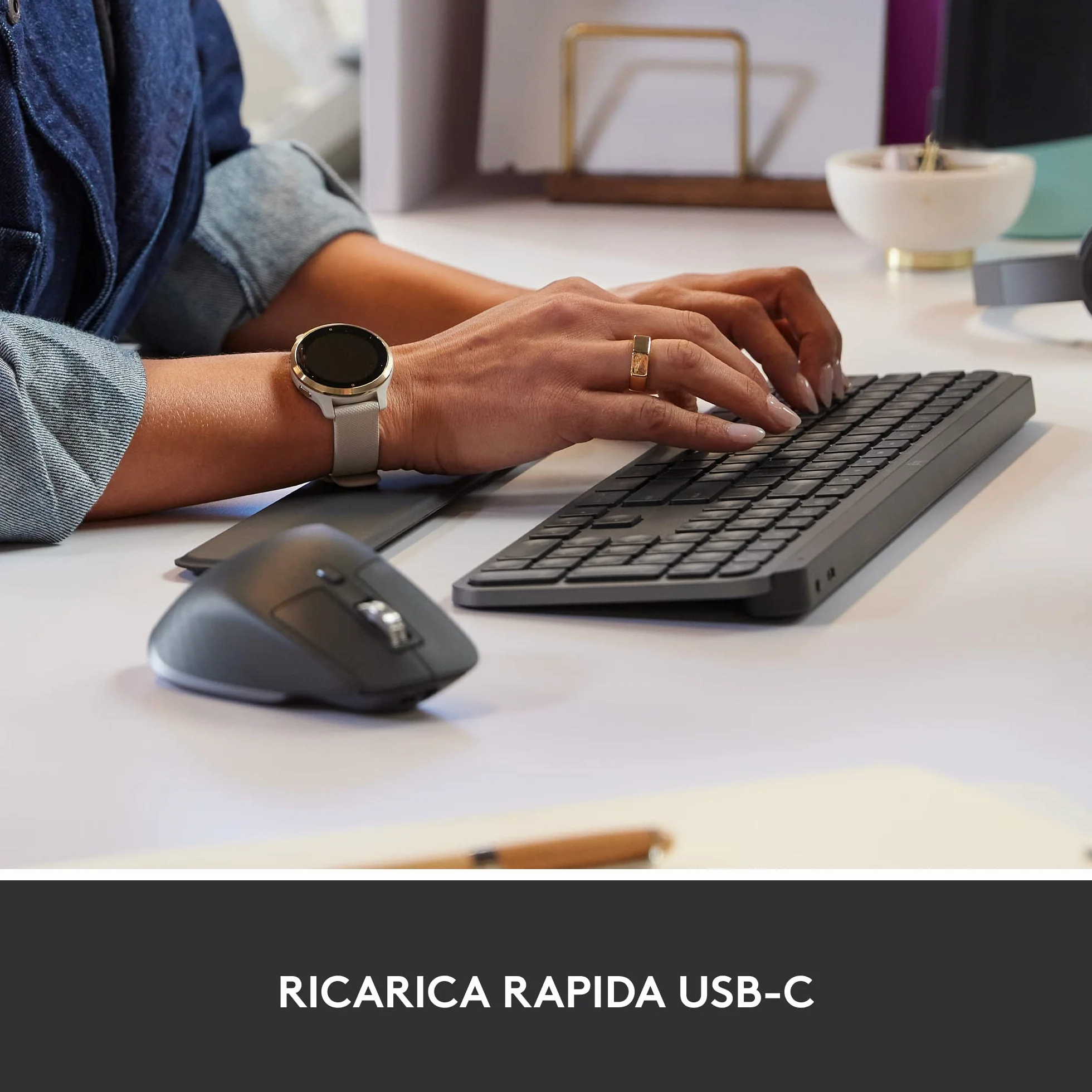 Logitech MX Keys Combo for Business | Gen 2, Tastiera e Mouse Wireless Full Size, con Poggiapolsi, Bluetooth , Logi Bolt, Clic Silenziosi, Windows/Mac/Chrome/Linux, Italiano QWERTY - Grigio