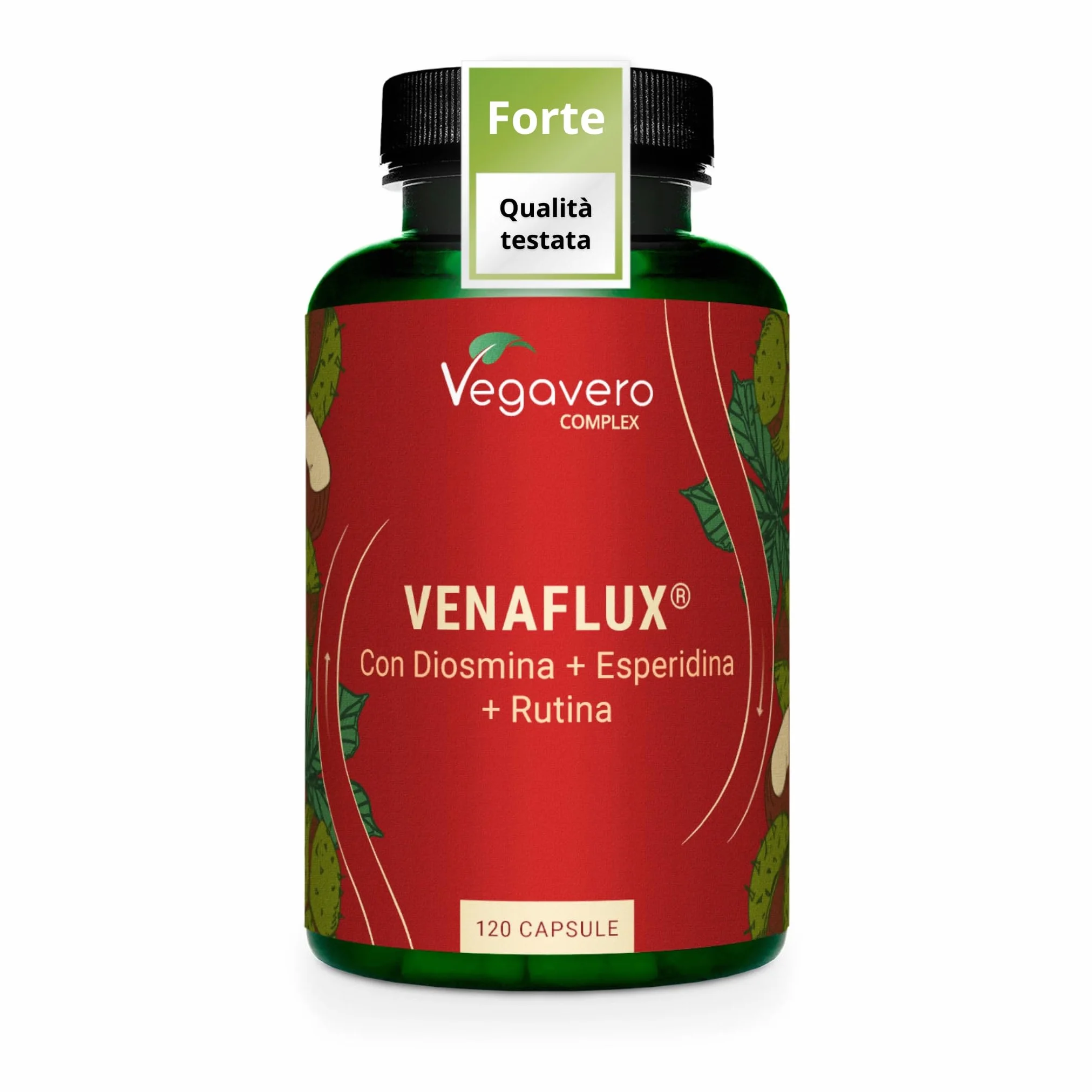 Vegavero Diosmina + Esperidina Alto Dosaggio 120 capsule Integratore Flavonoidi per Microcircolo Circolazione Gambe e Vene Varicose Vegan