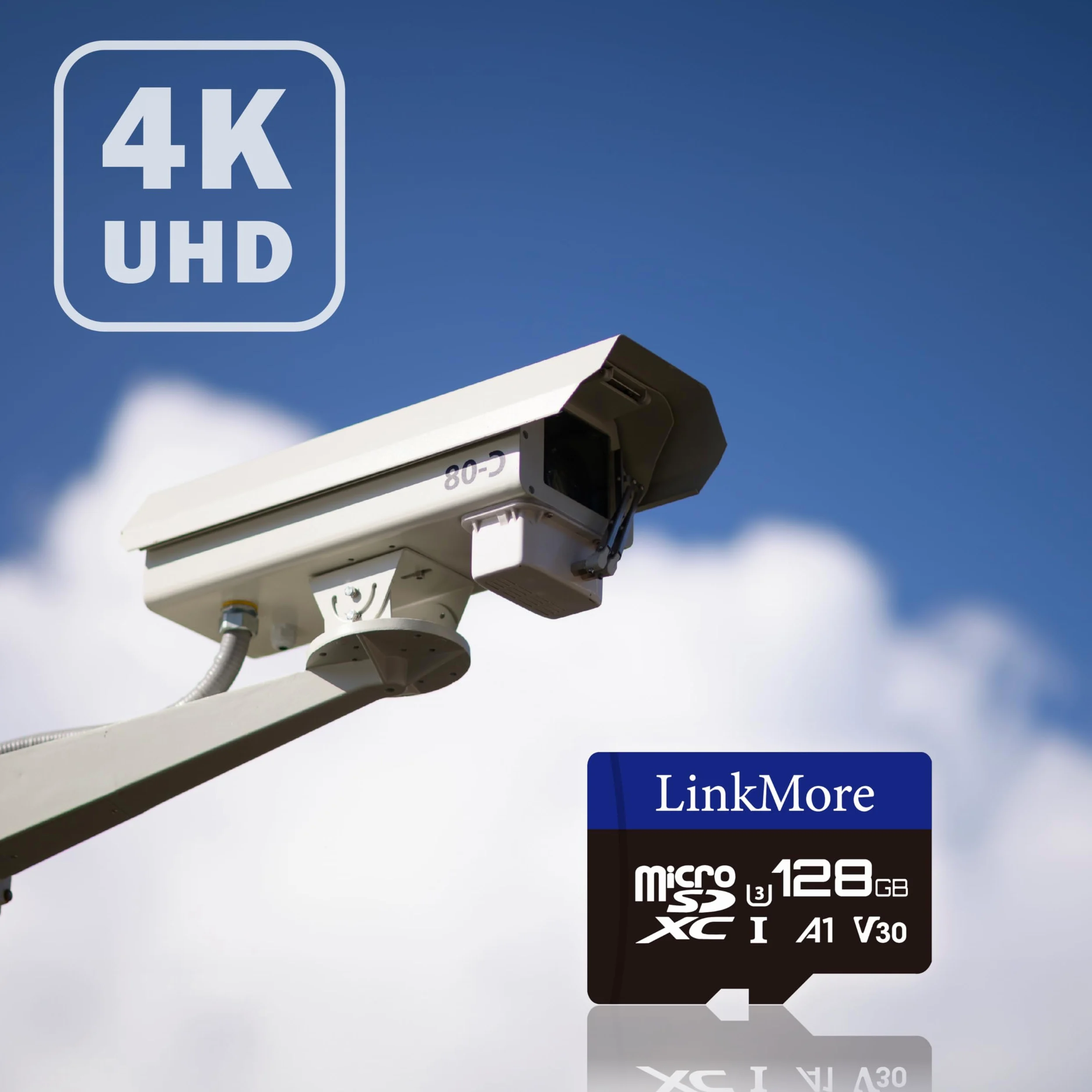 LinkMore Scheda Micro SDXC da 128 GB (2 pezzi), A1, UHS-I, U3, V30, compatibile con classe 10, velocità di lettura fino a 95 MB/s, velocità di scrittura fino a 45 MB/s, adattatore SD incluso