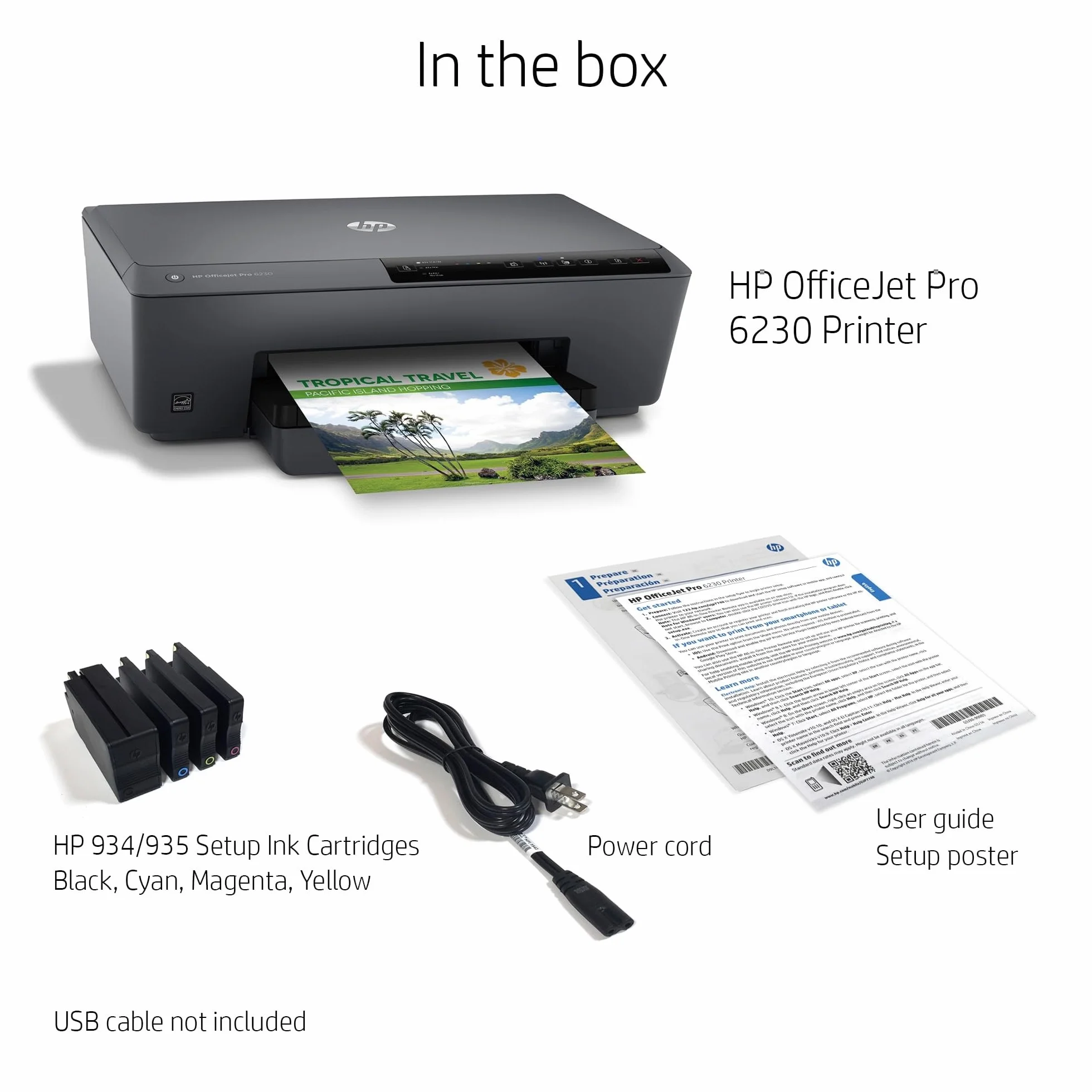 HP Officejet Pro 6230 E3E03A, Stampante a Singola funzione A4 a Getto di Inchiostro, Stampa fronte/retro automatica, 24 ppm, USB, Wi-Fi, Ethernet, Smart, Nero