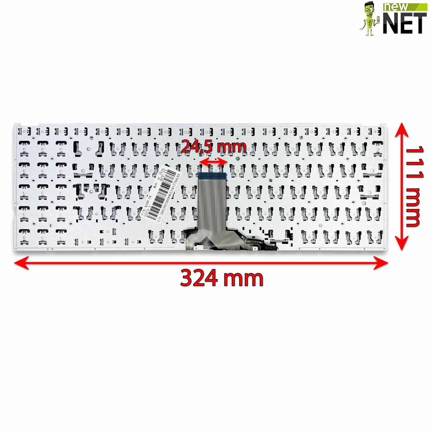 new net - Tastiera compatibile con Notebook ASUS X515JP, X515KA, X515MA, X515MA-BR037T, X515MA-EJ490T, X515MANS, X515UA [Senza frame - colore tasti Nero - Layout ITA]