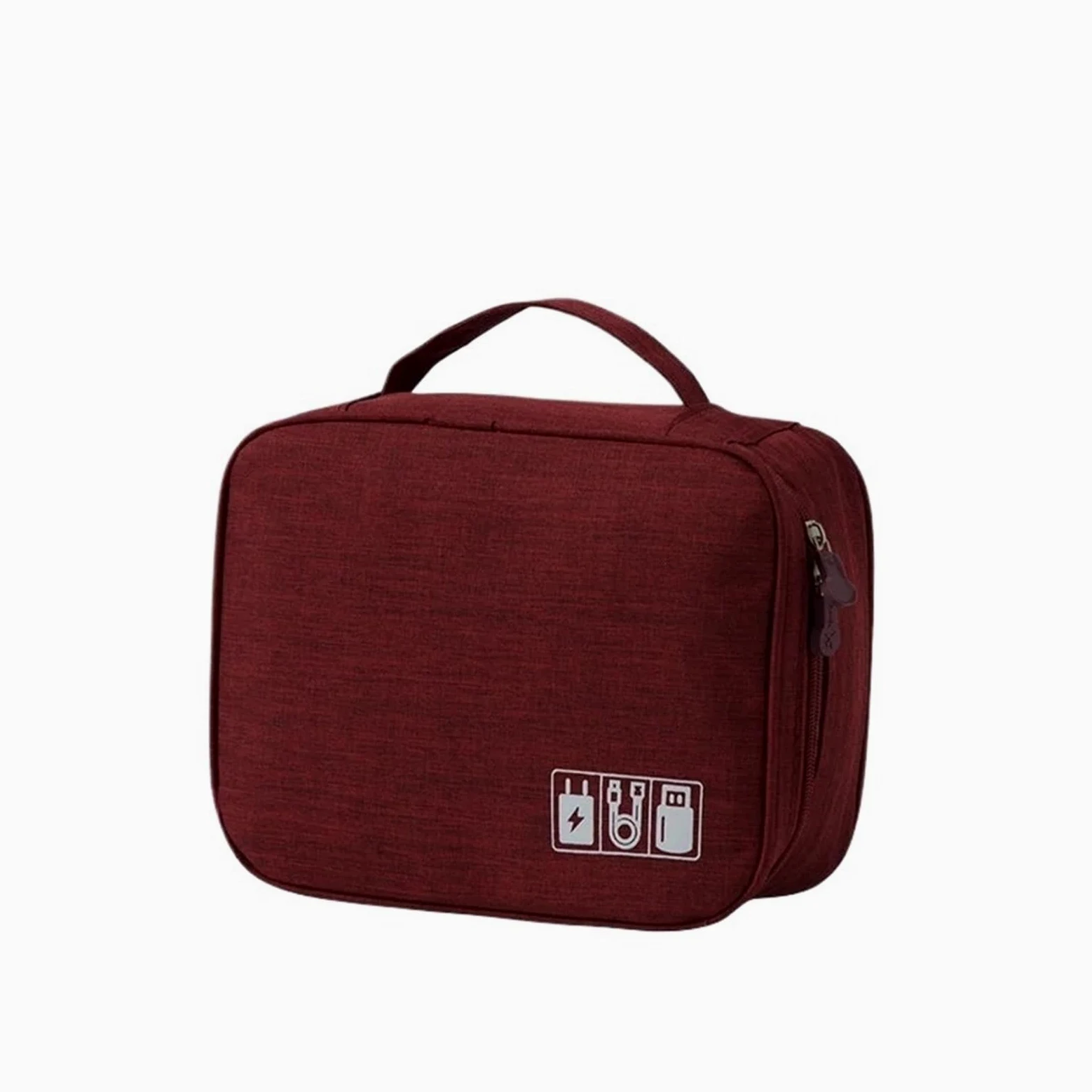 Borsa Organizer Per Cavi Borsa da viaggio elettronica digitale Custodia multifunzione for auricolari Cavo dati Caricabatterie for accessori Protezione disco rigido(Deep red)